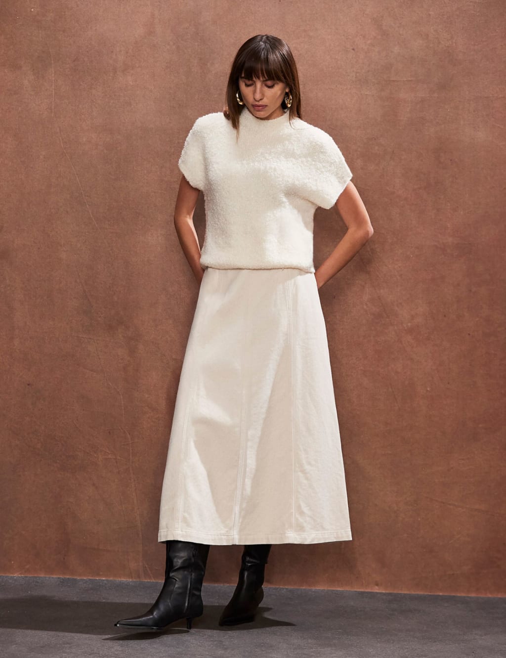 Denim Midaxi A-Line Skirt
