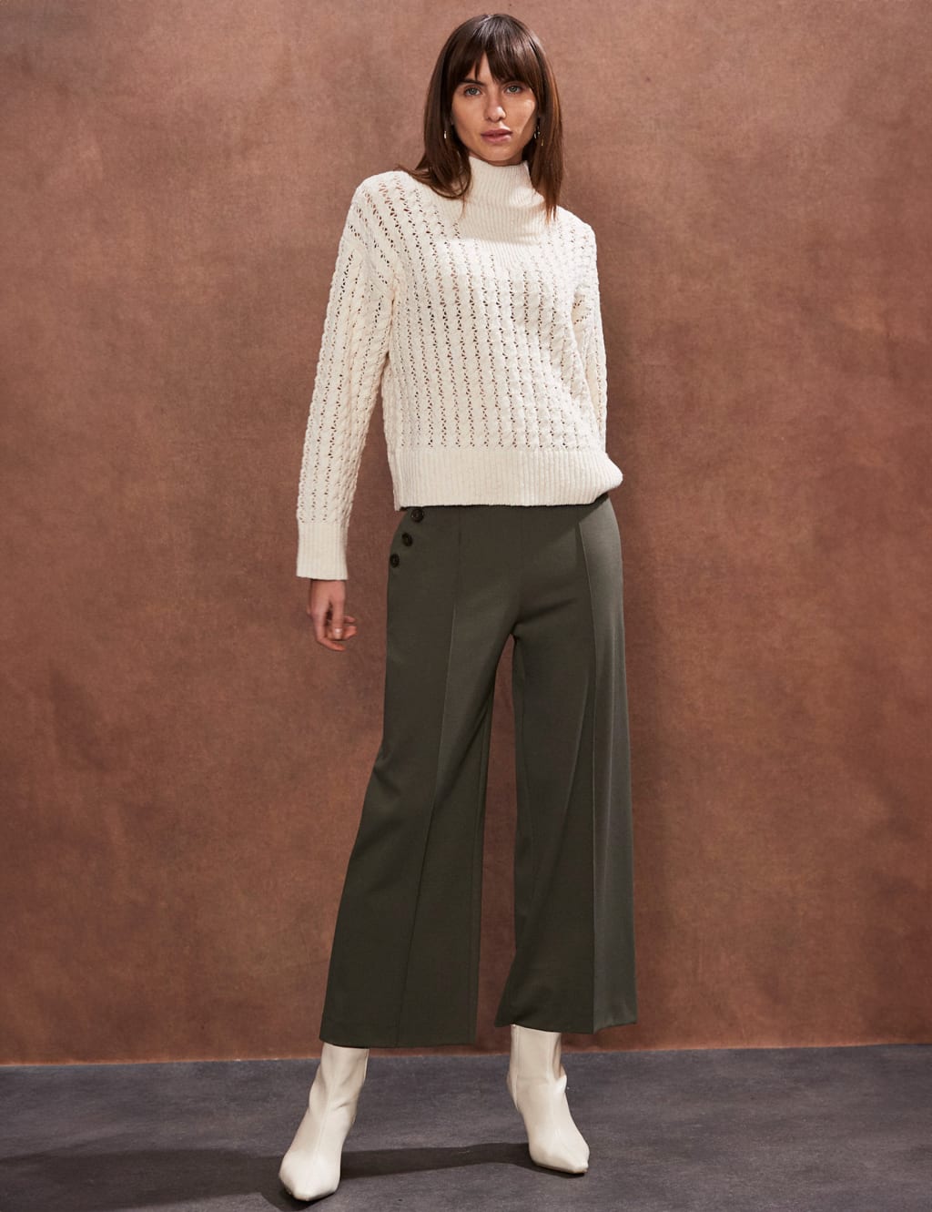 Twill Straight Leg Culottes