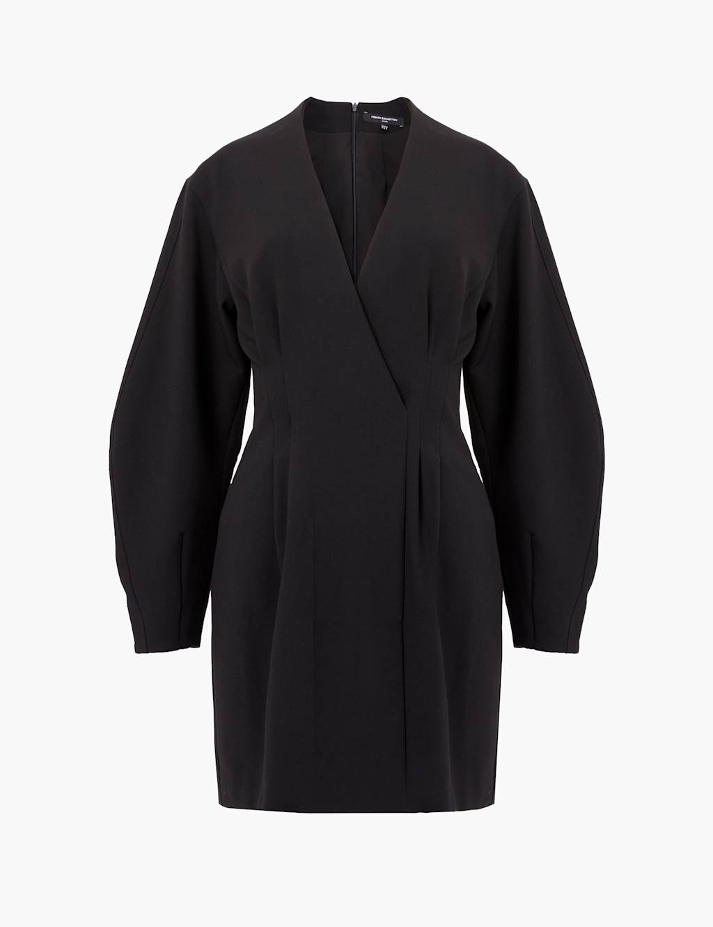 French Connection V-Neck Mini Wrap Dress Black