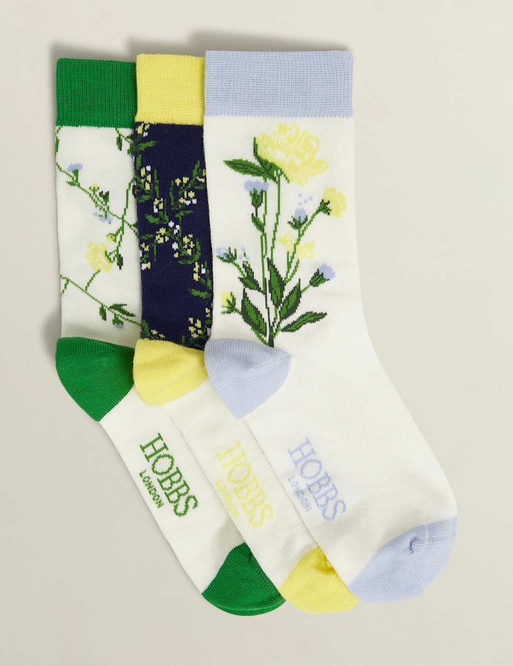 3pk Cotton Rich Floral Socks