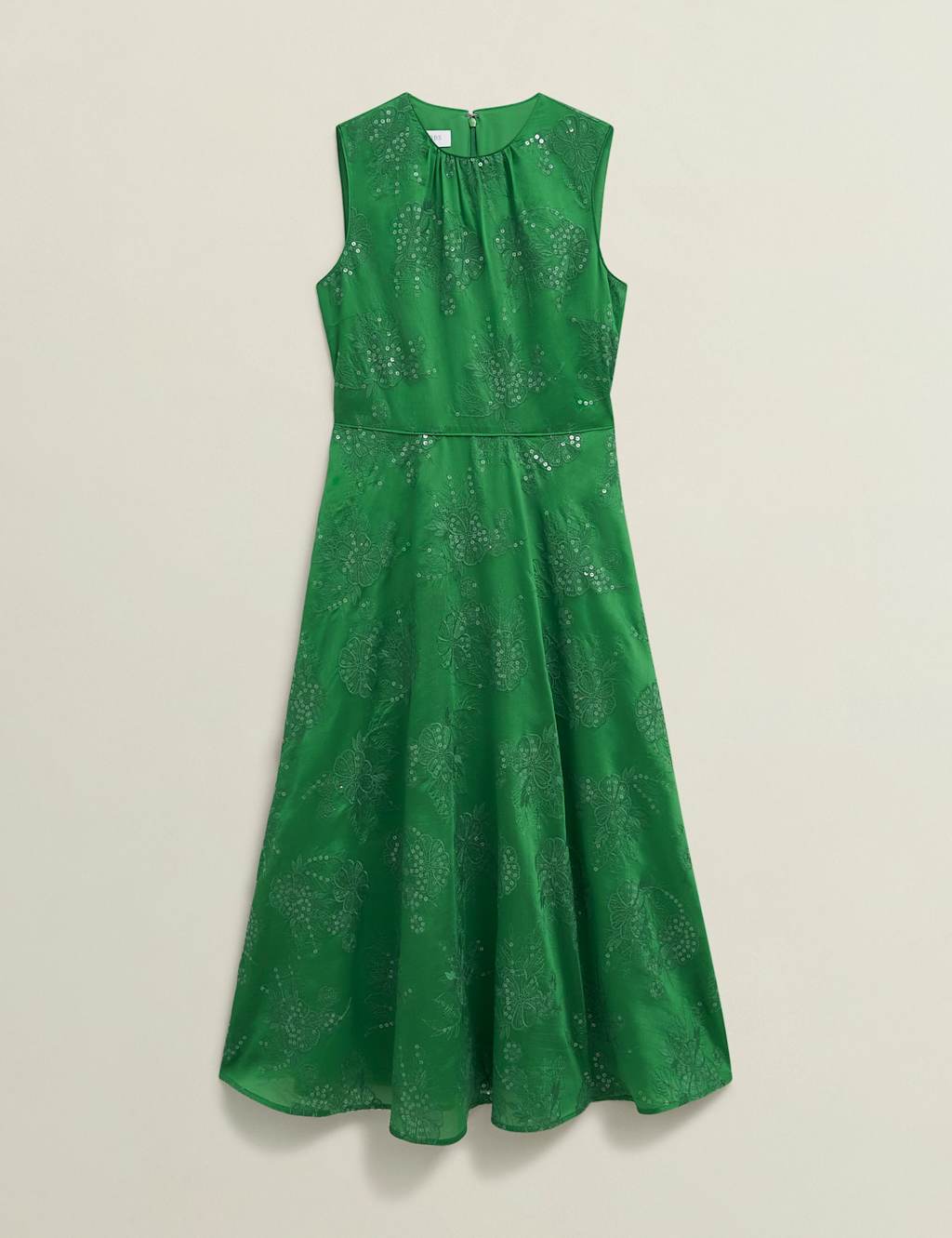 Floral Embroiderd Midi Skater Dress