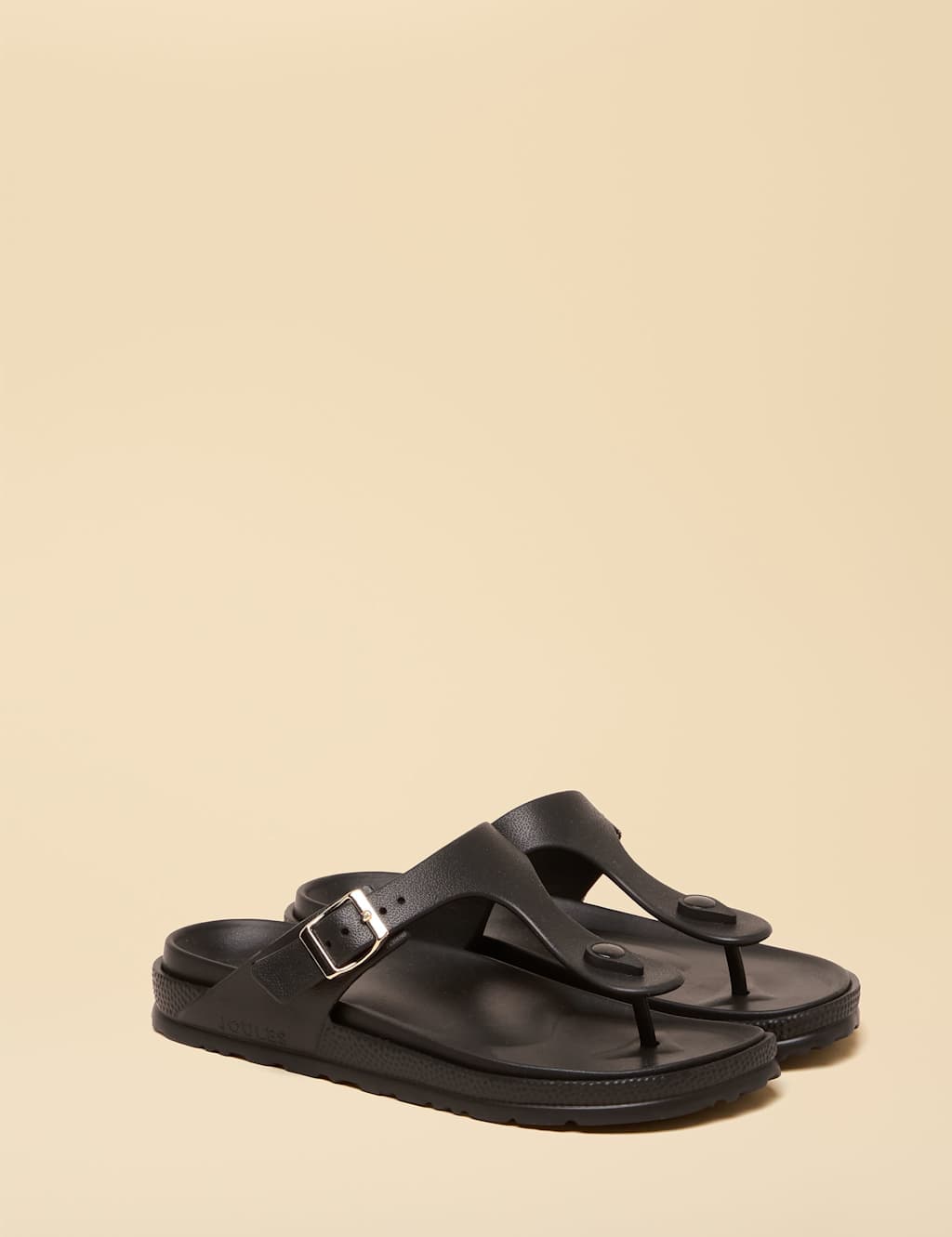 Joules Women's Buckle Flat Flip Flops - 4 - Black - Available at M&S