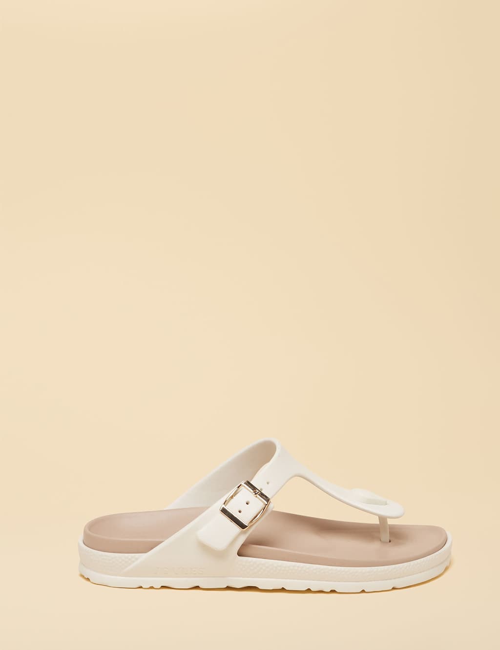 Joules Women's Buckle Flat Flip Flops - 4 - White - Available at M&S