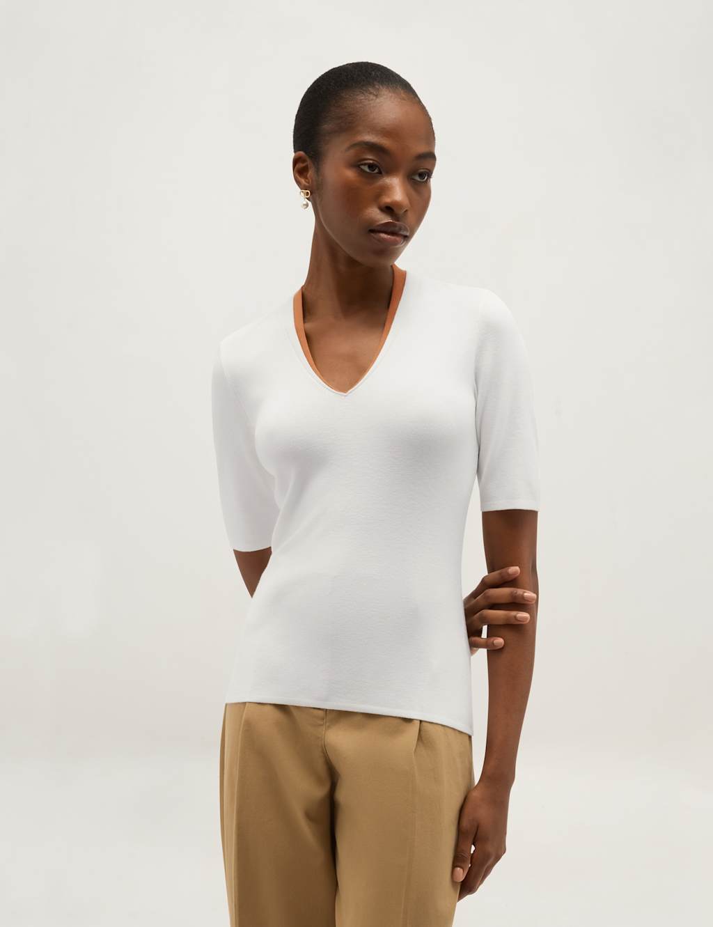 Hobbs Women's V-Neck Knitted Top - Medium - White - Available at M&S