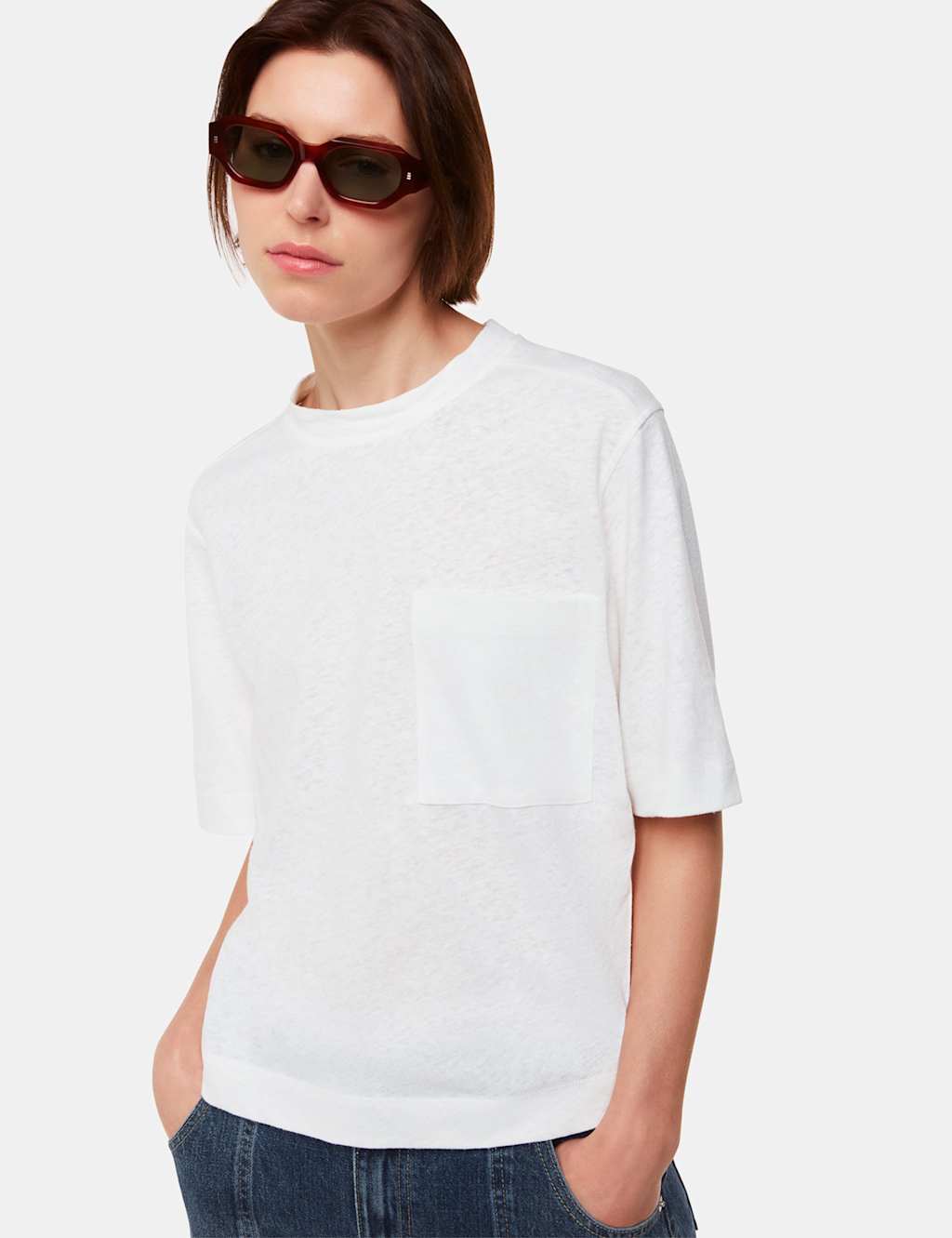 Linen Blend Pocket T-Shirt
