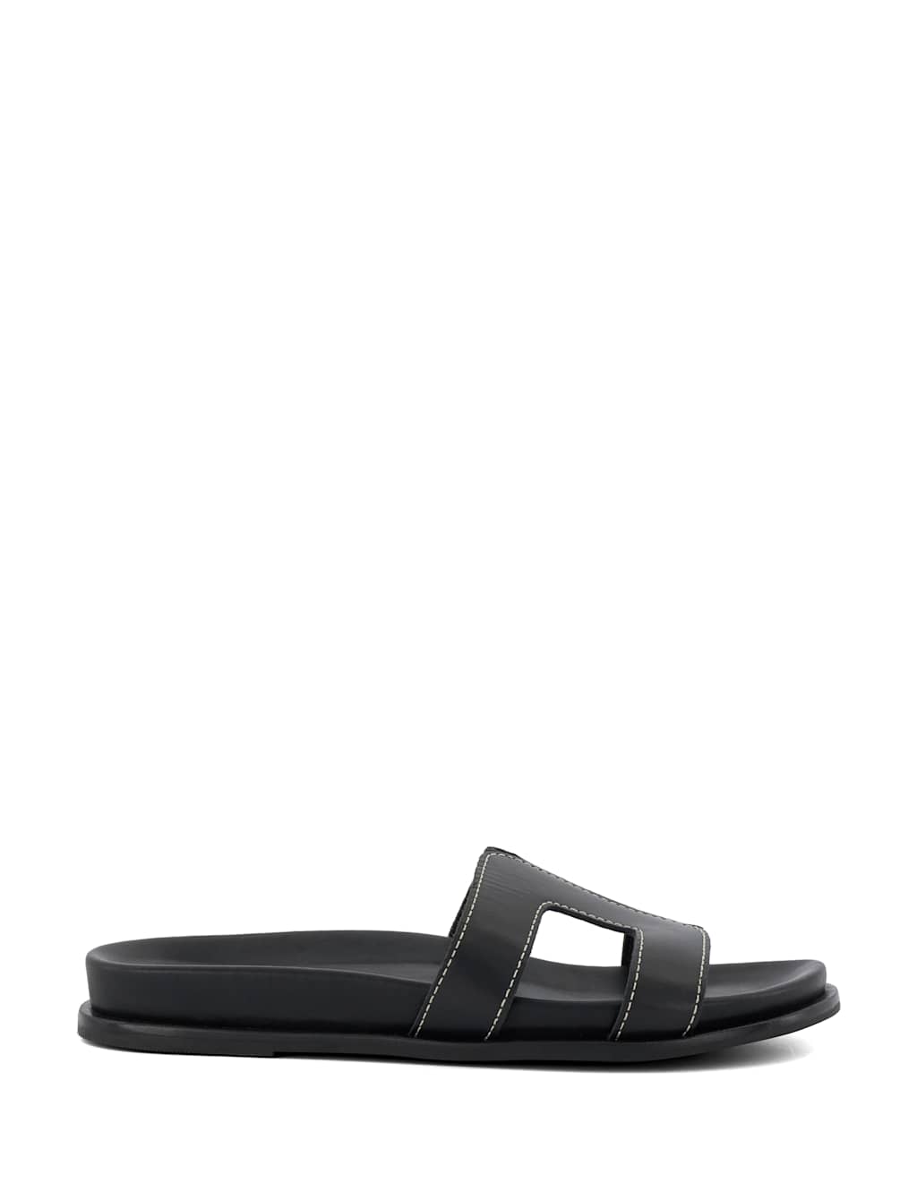 Leather Footbed Sliders