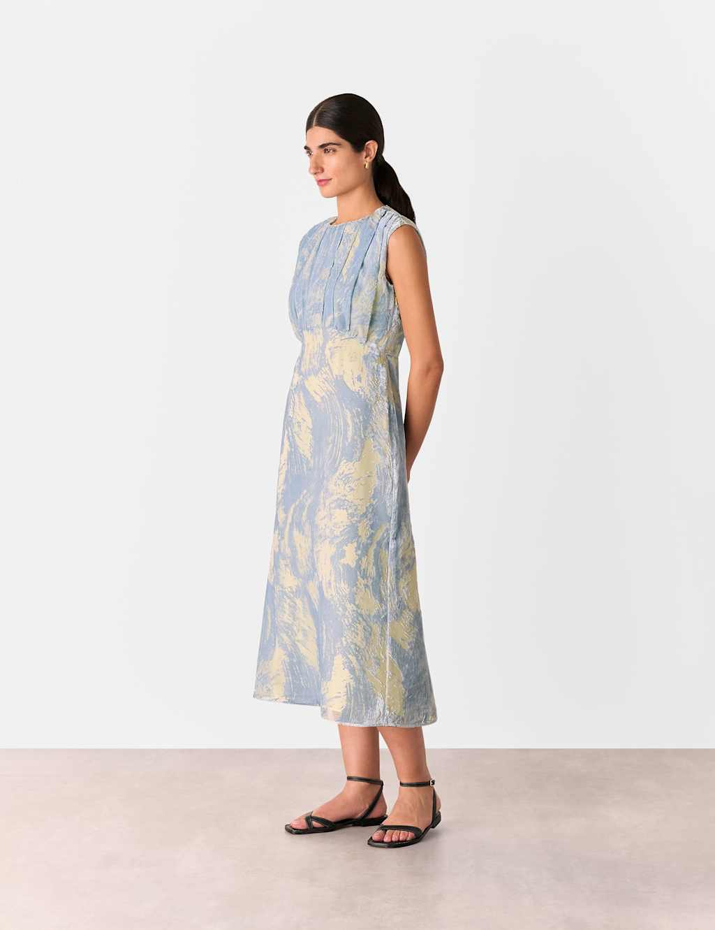 Velvet Devoré Printed Midi Tea Dress