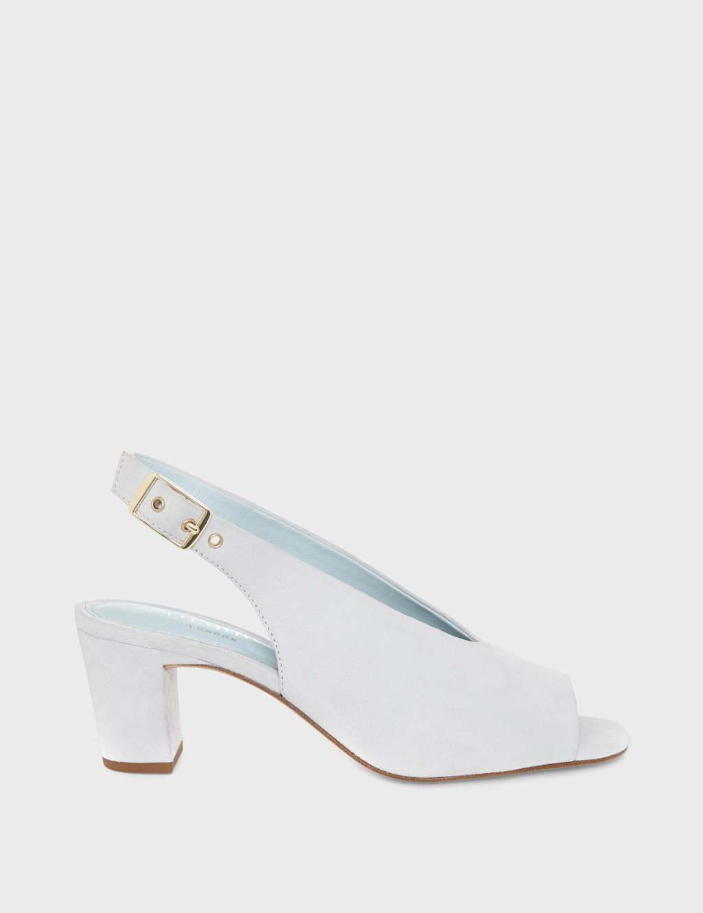 Suede Buckle Block Heel Slingback Sandals