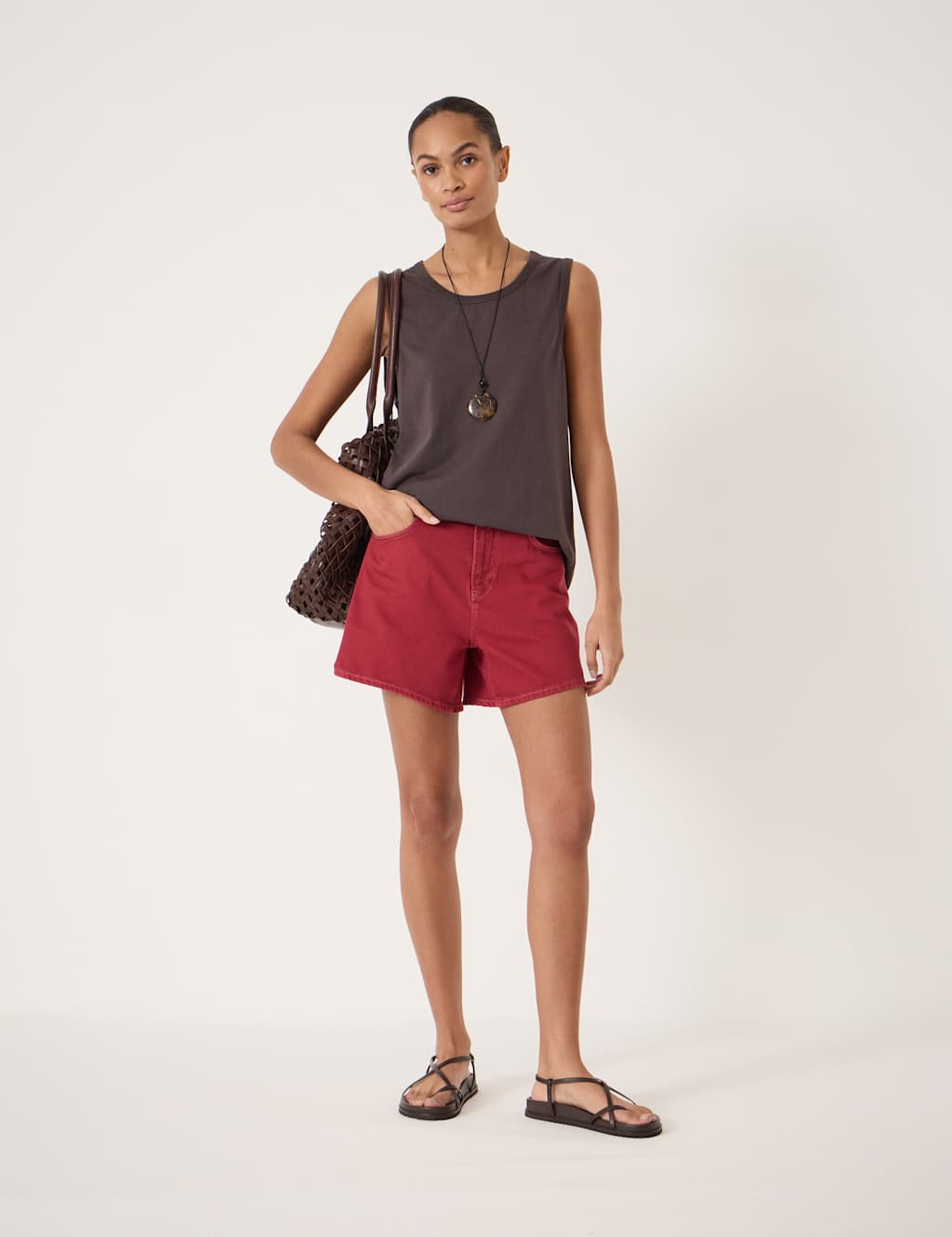 Hush Women's Denim Shorts - 18 - Red - Available at M&S