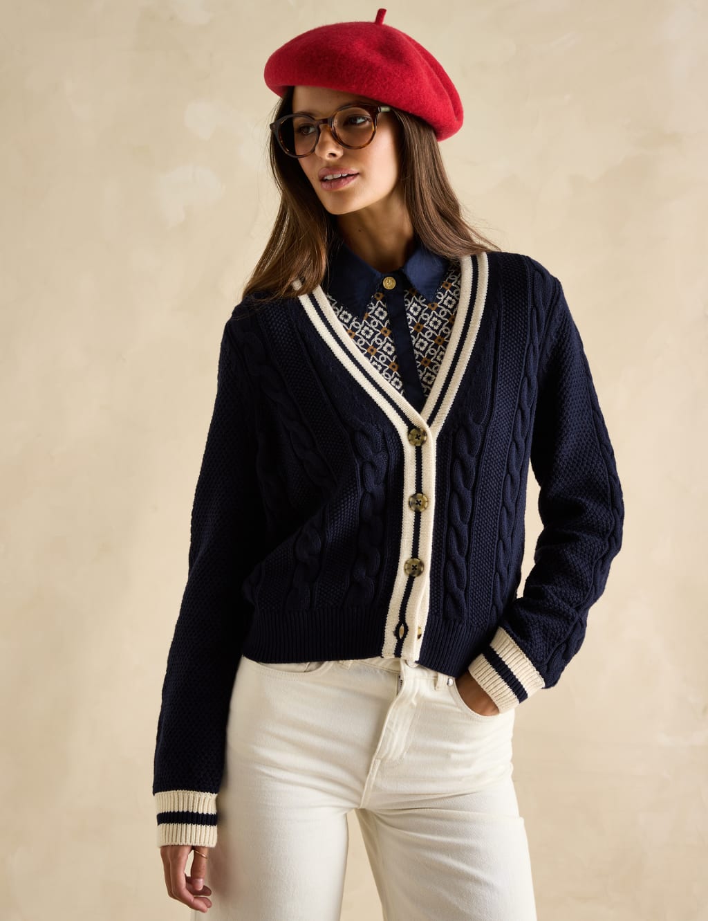 Pure Cotton Textured Cardigan