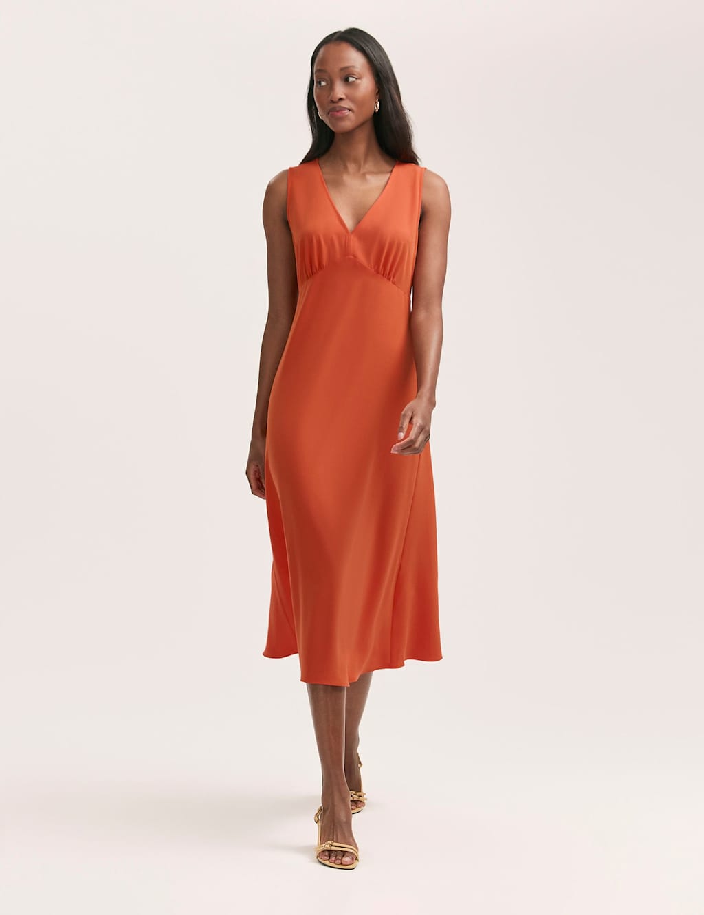 V-Neck Midi Skater Dress