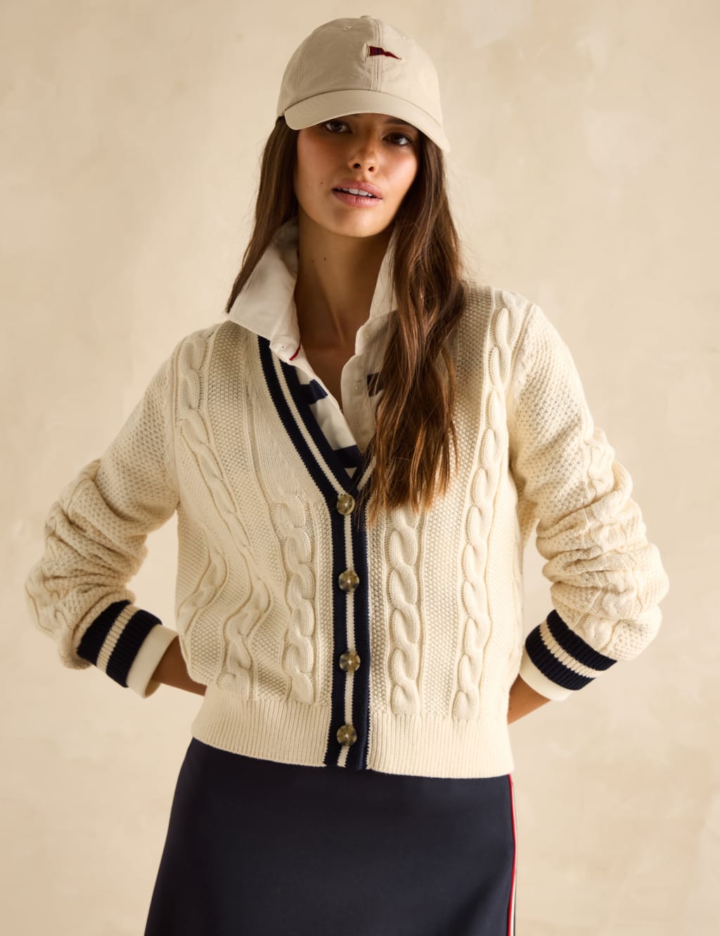Pure Cotton Textured V-Neck Cardigan