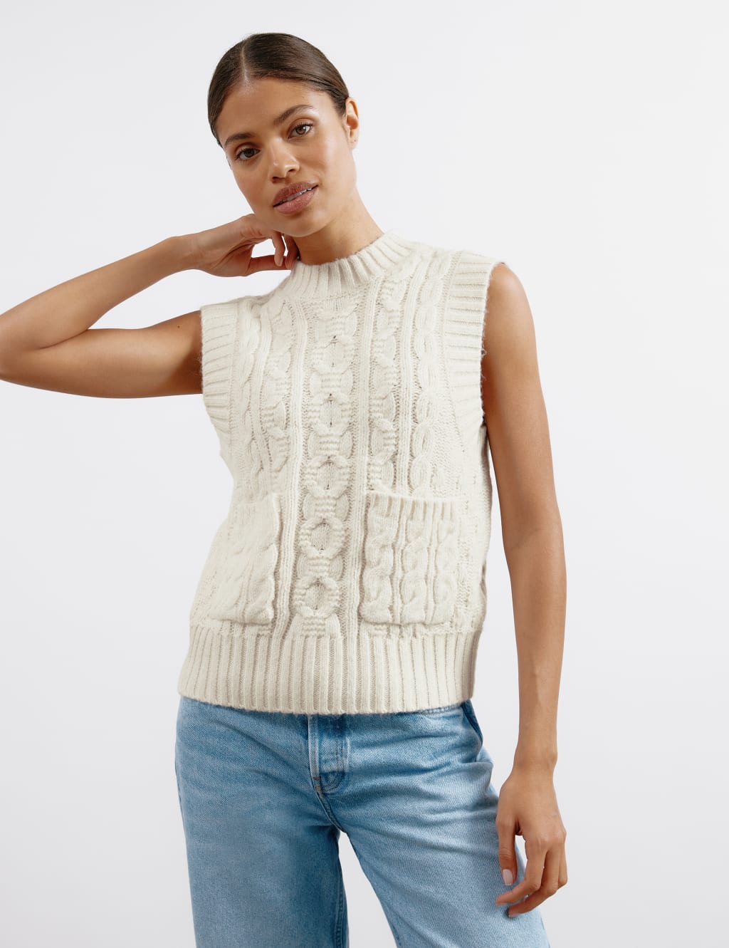 Textured Vest with Wool