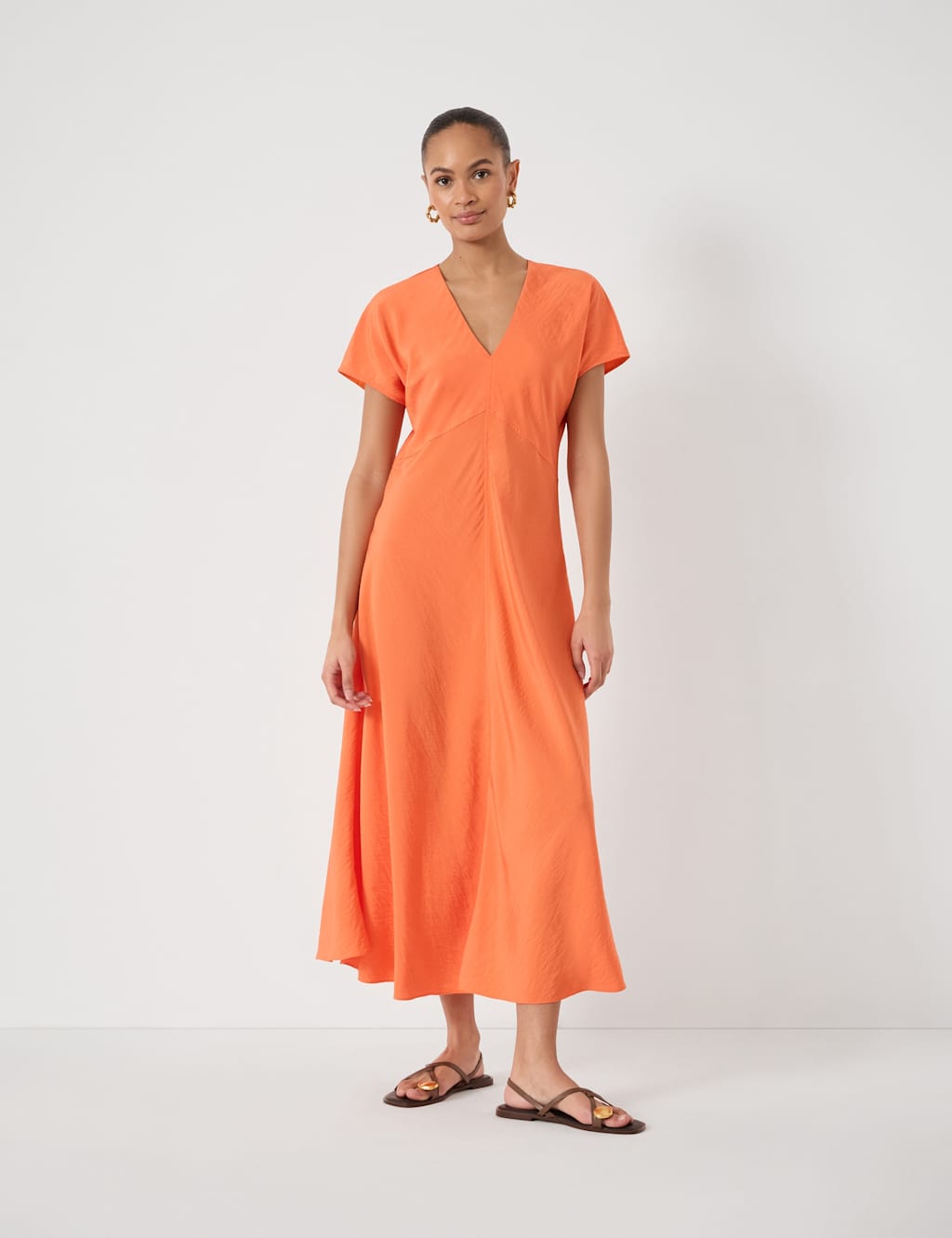Hush Women's Grace Air Flow V-Neck Maxi Dress - 6 - Orange - Available at M&S