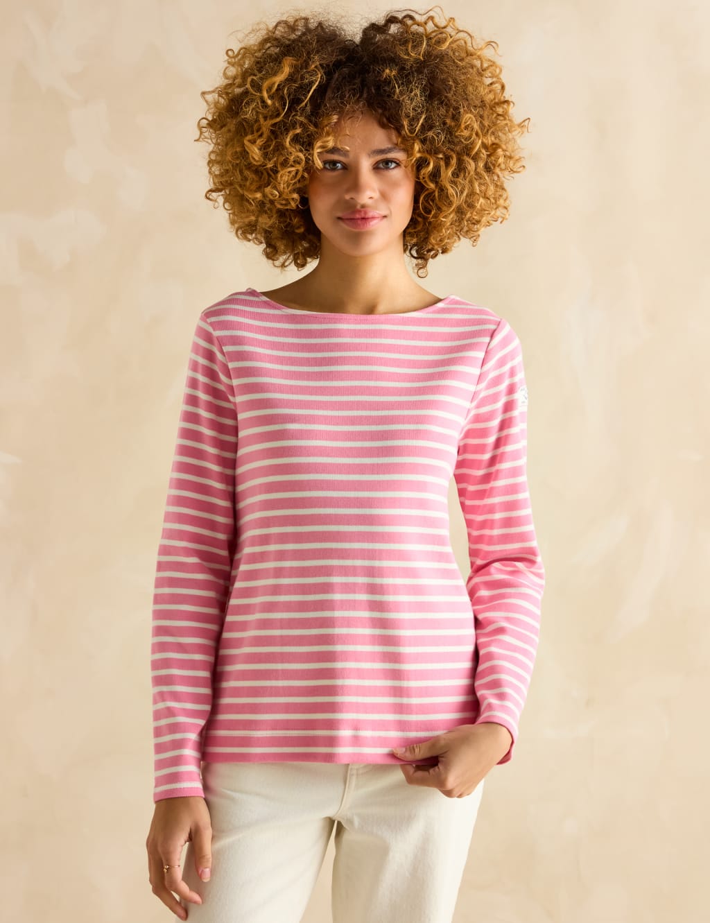 Pure Cotton Jersey Striped Relaxed Top