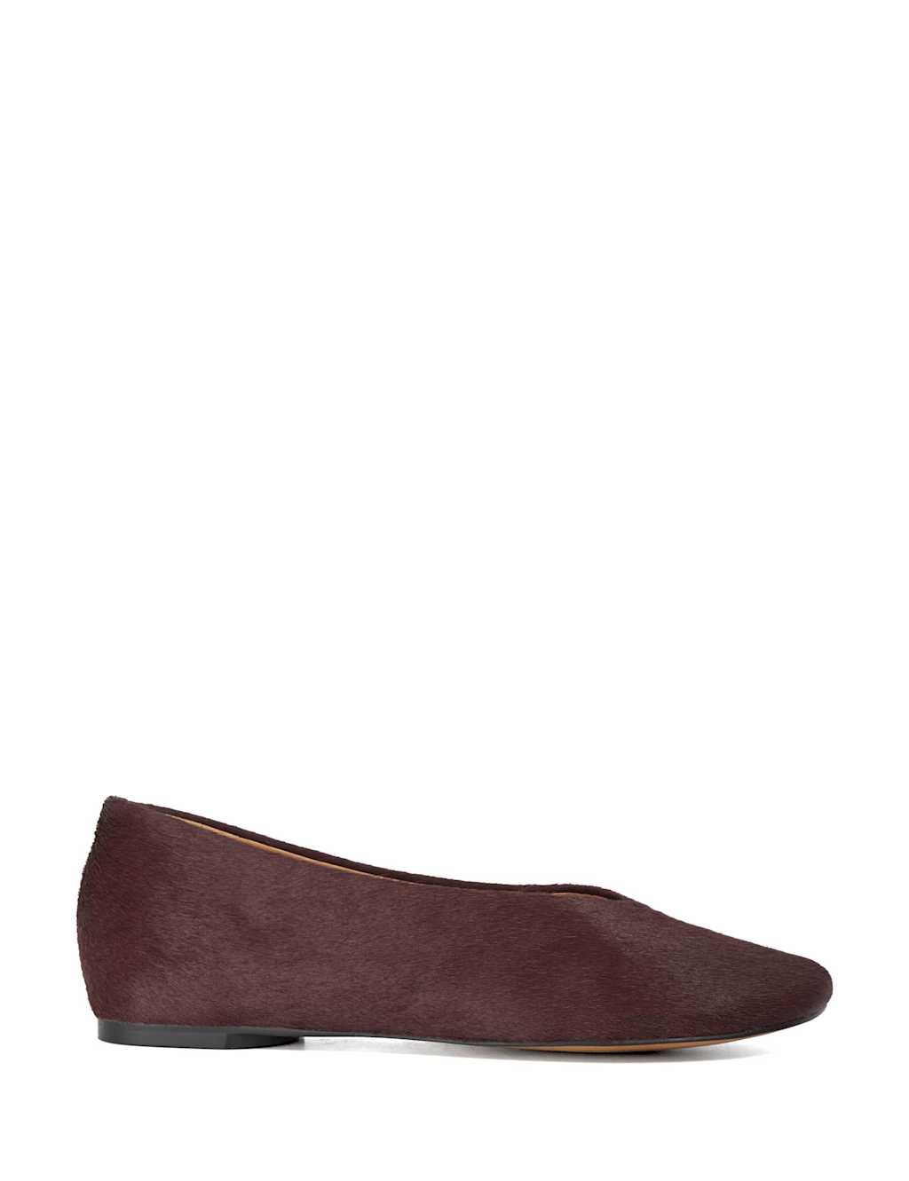 Dune London Suede Flat Ballet Pumps Burgundy