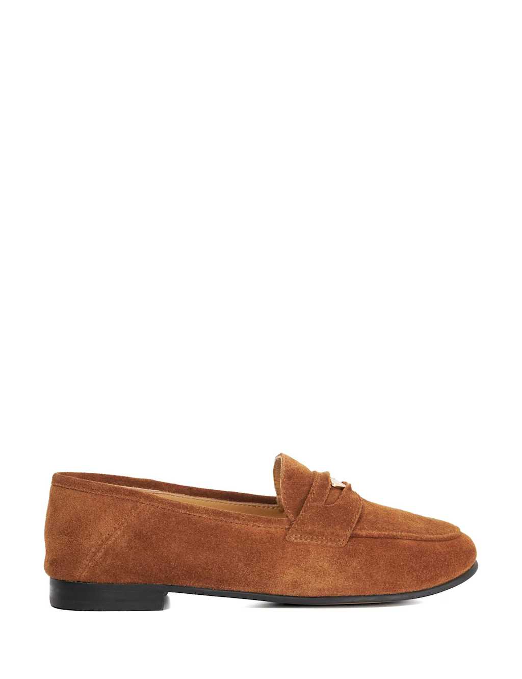 Dune London Suede Flat Loafers Dark Brown
