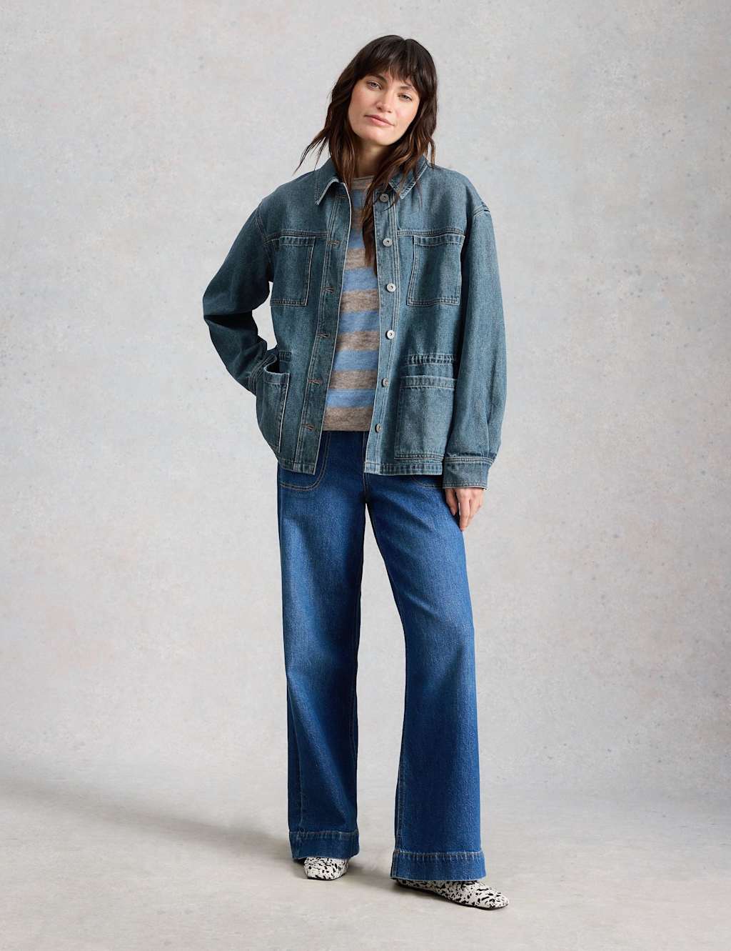White Stuff Women's Denim Relaxed Jacket - 14 - Blue Denim - Available at M&S