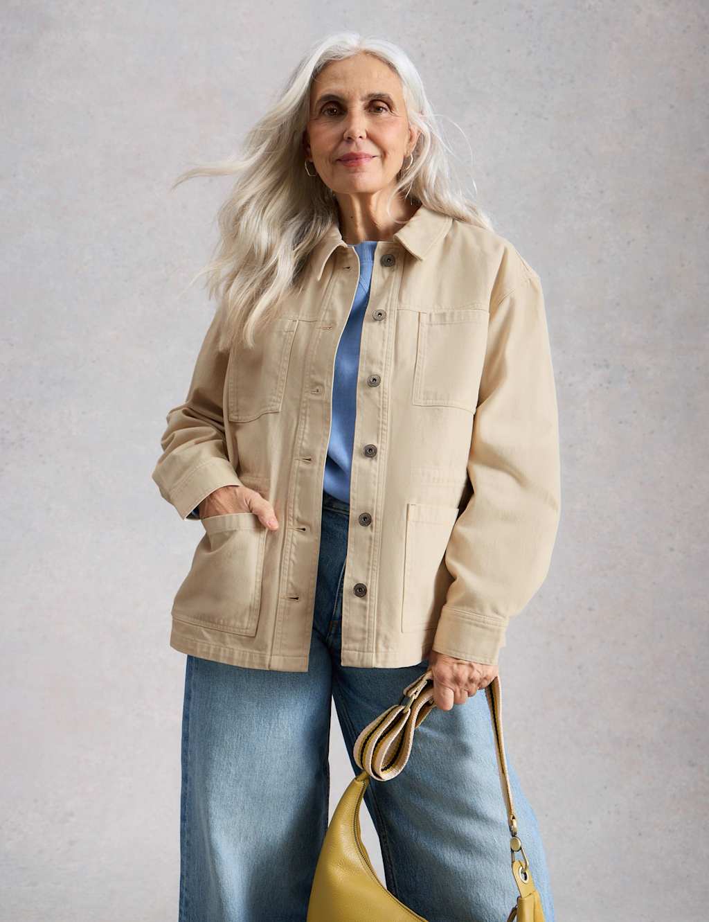 White Stuff Women's Denim Relaxed Jacket - 14 - Natural - Available at M&S