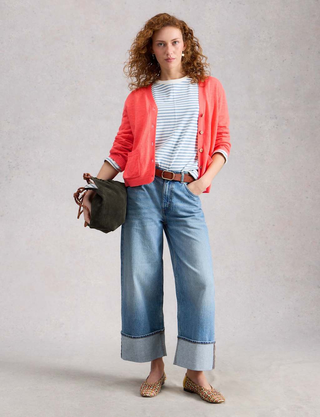White Stuff Women's Cotton Rich V-Neck Cardigan - 16 - Red - Available at M&S