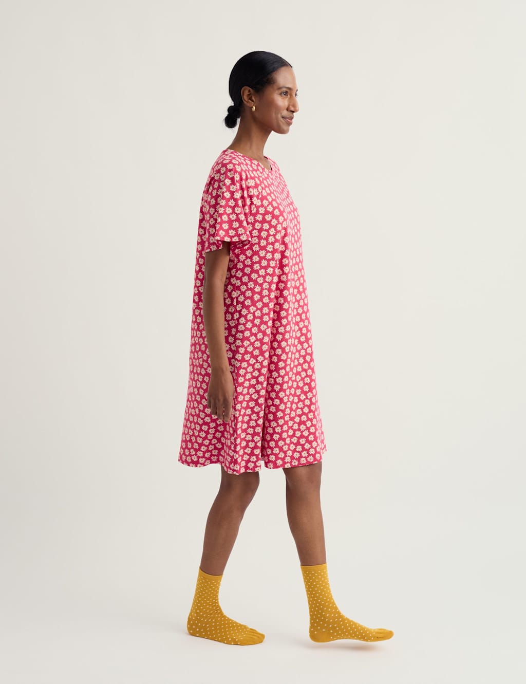 Seasalt Cornwall Women's Cotton Rich Floral Nightdress - 12 - Pink Mix - Available at M&S
