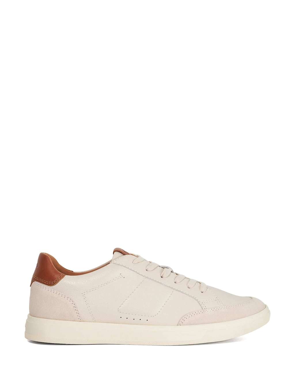 Dune London Leather Lace-up Cupsole Trainers White