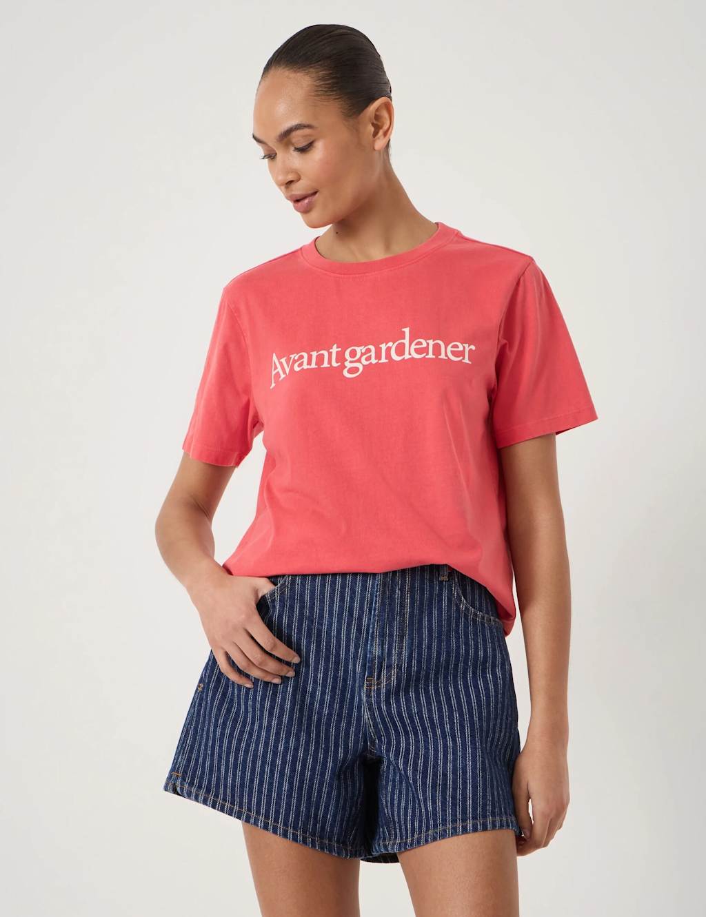 Hush Women's Pure Cotton Avant Gardener Slogan T-Shirt - Medium - Red Mix - Available at M&S