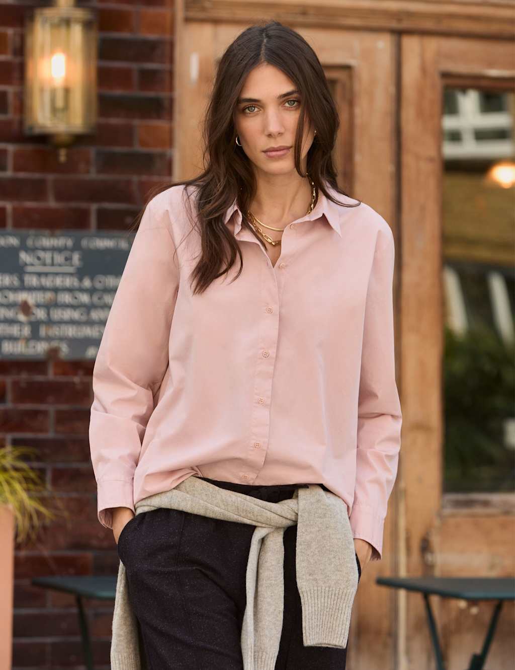 BAUKJEN Pure Cotton Shirt Pink