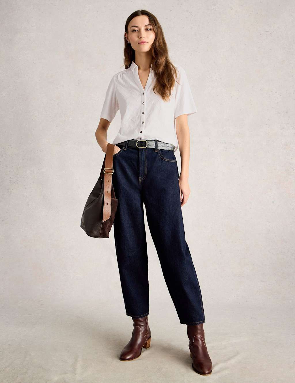 White Stuff Women's Cotton Rich Broderie Button Through Shirt - 22 - Available at M&S