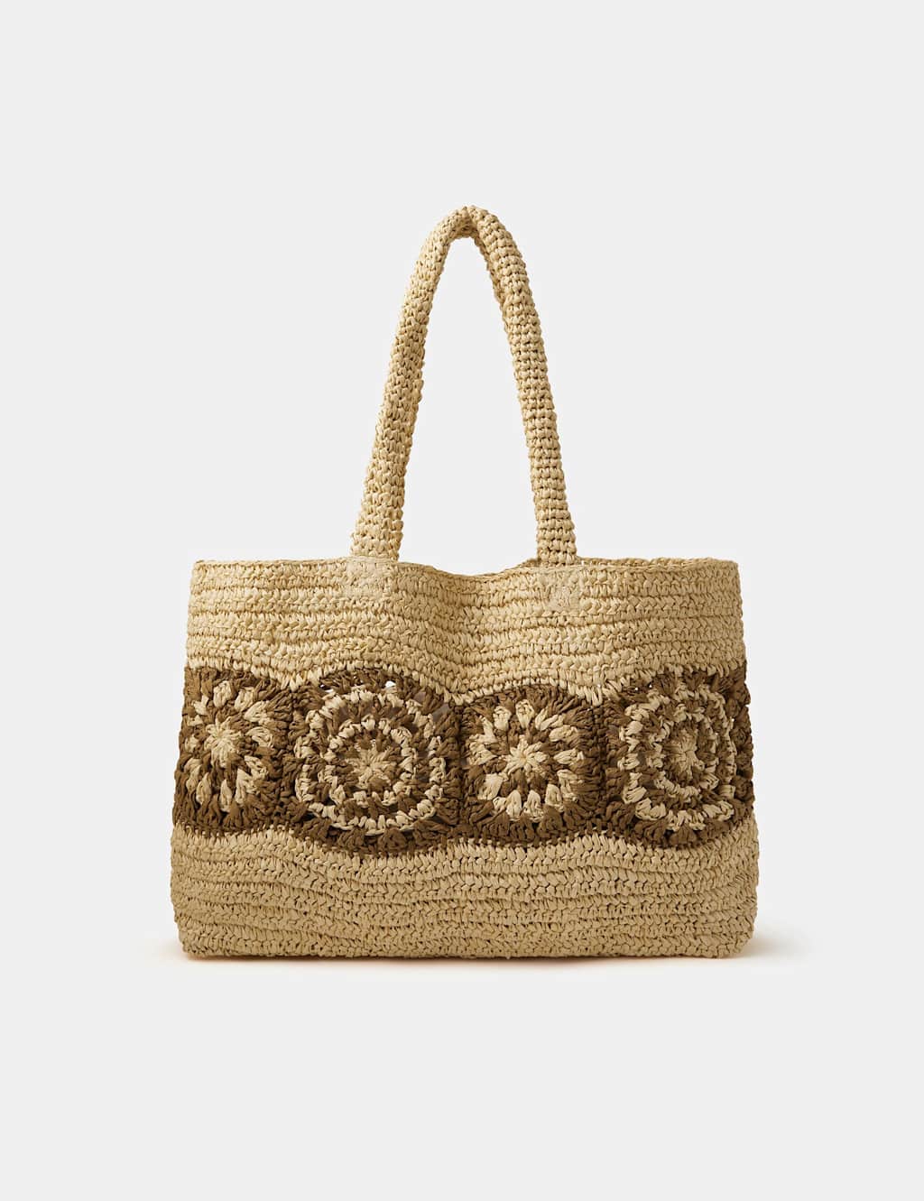 ACCESSORIZE Straw Crochet Bag Natural