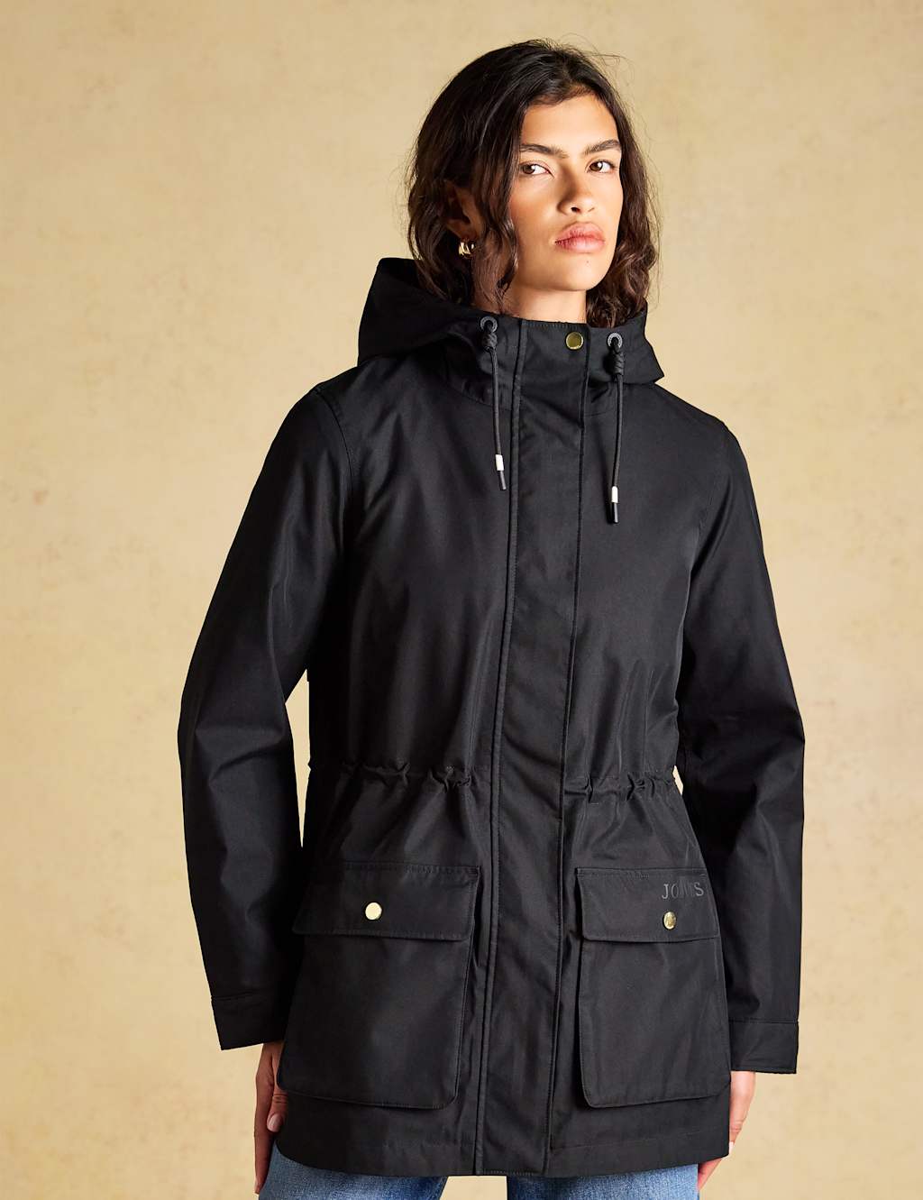Joules Women's Waterproof Hooded Longline Raincoat - 12 - Black - Available at M&S