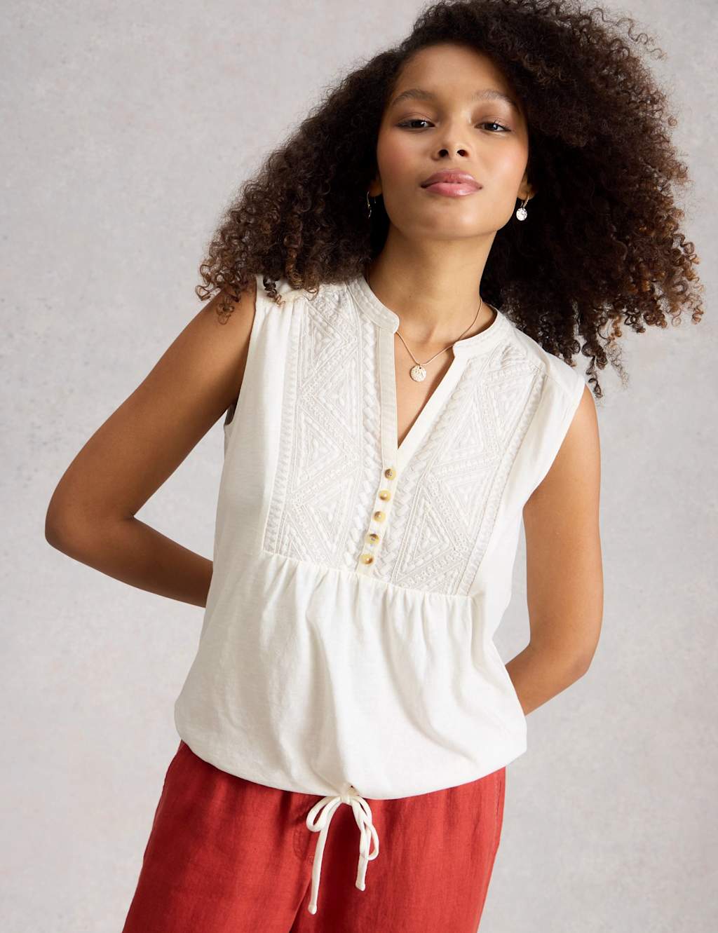 White Stuff Women's Pure Cotton Embroidered Shirt - 20 - Available at M&S