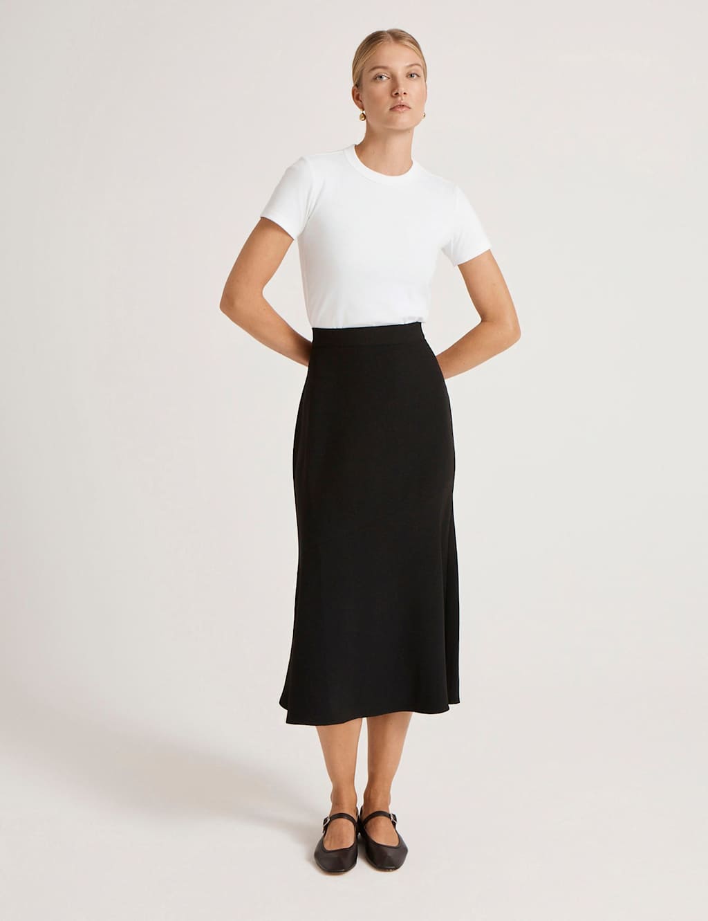 Finery London Women's Crepe Midi Slip Skirt - 24 - Black - Available at M&S
