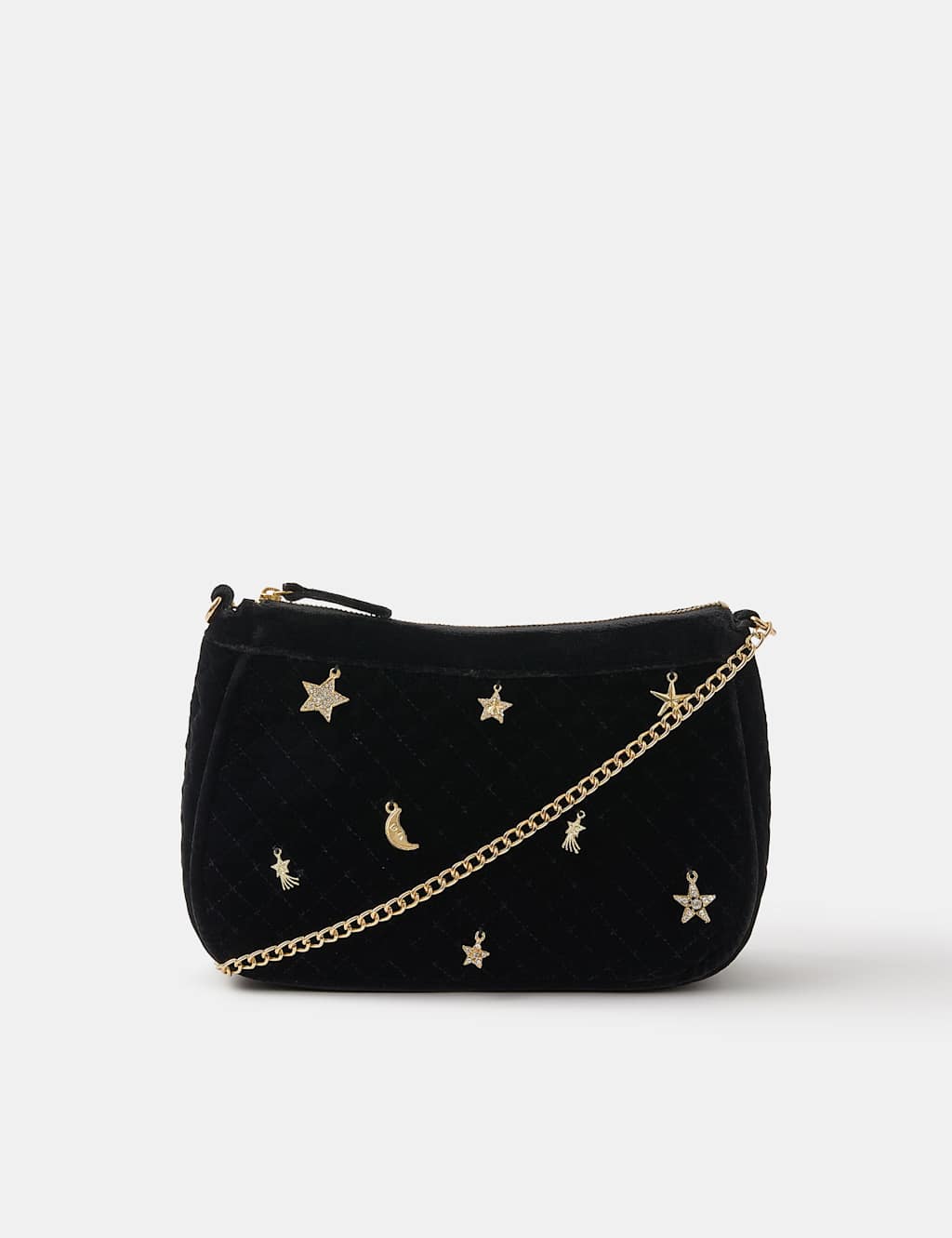 ACCESSORIZE Velvet Celestial Charm Shoulder Bag Black