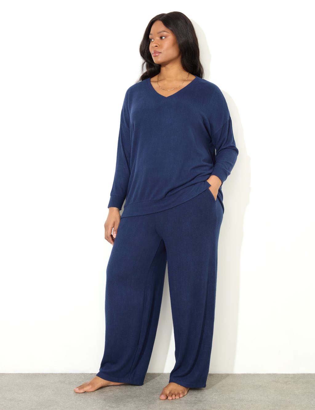 Elasticated Waist Wide Leg Trousers