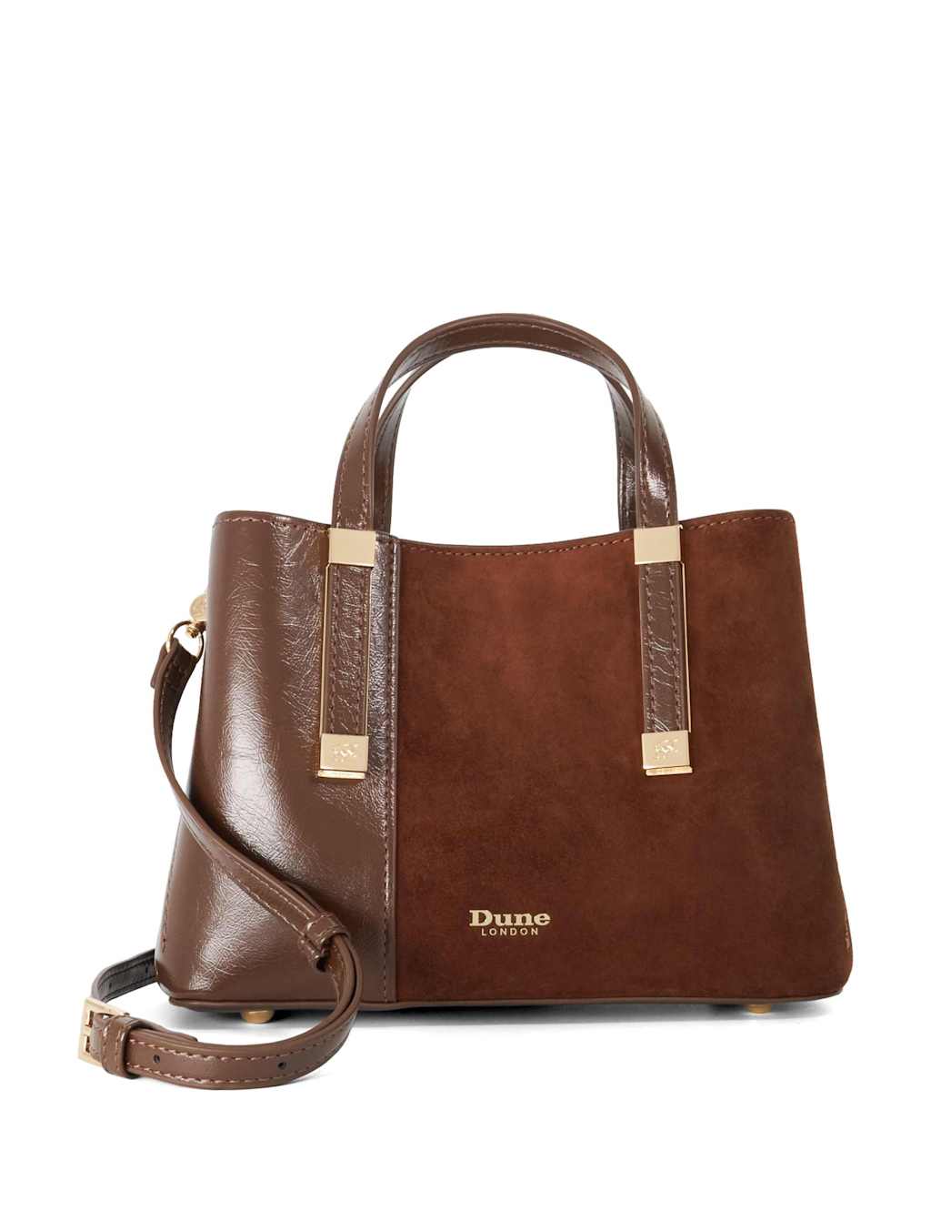 Dune London Women's Leather Blend Mixed Texture Tote Bag - Brown - Available at M&S
