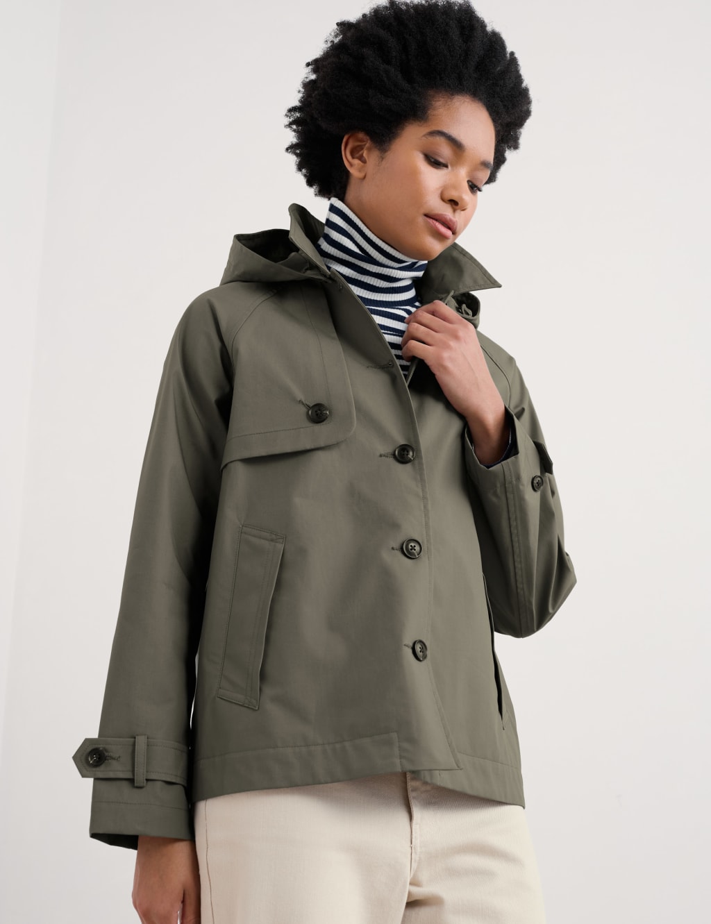 Pure Cotton Hooded Raincoat