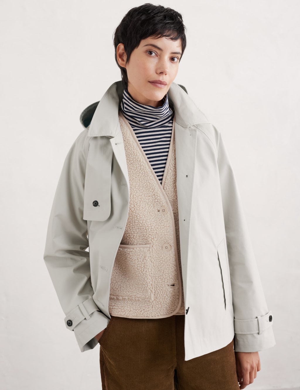 Pure Cotton Hooded Raincoat