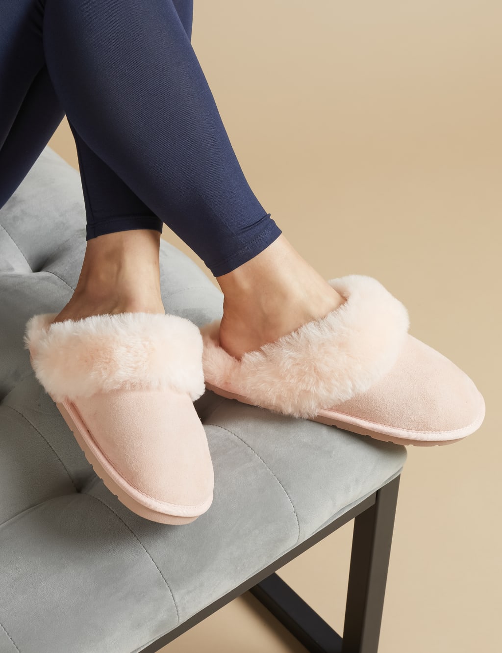 Leather Sheepskin Mule Slippers