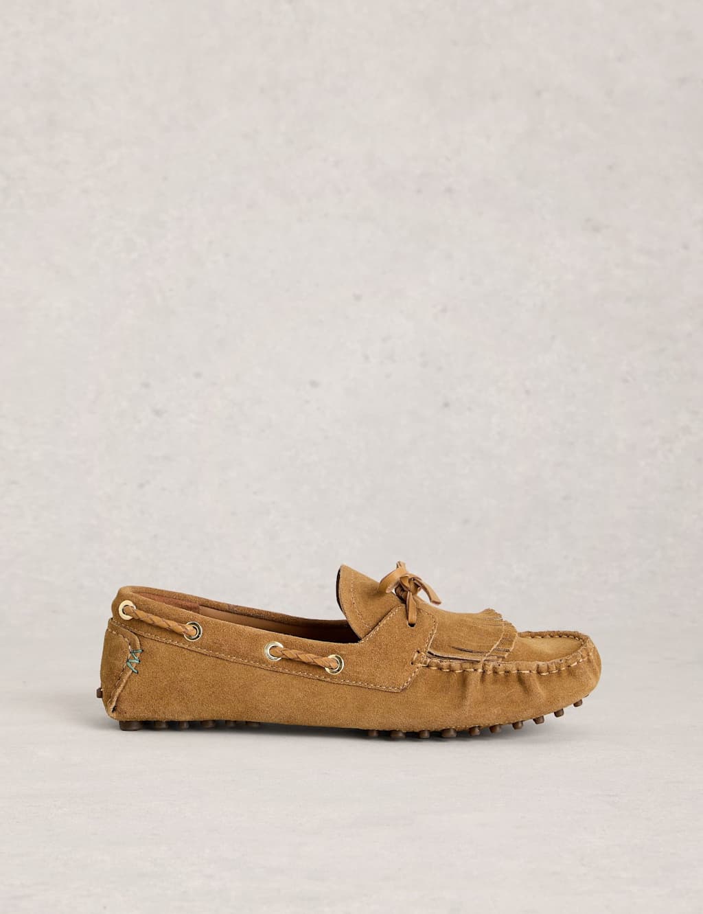 White Stuff Women's Leather Tassel Flat Loafers - 6 - Tan - Available at M&S