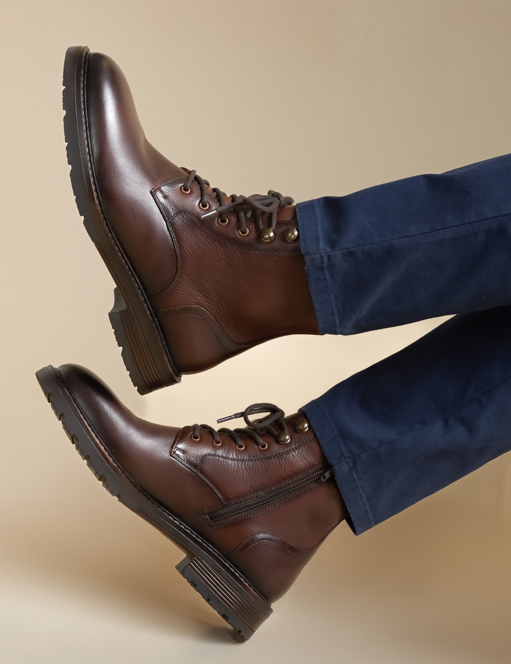 Jones Bootmaker Leather Casual Boots Brown