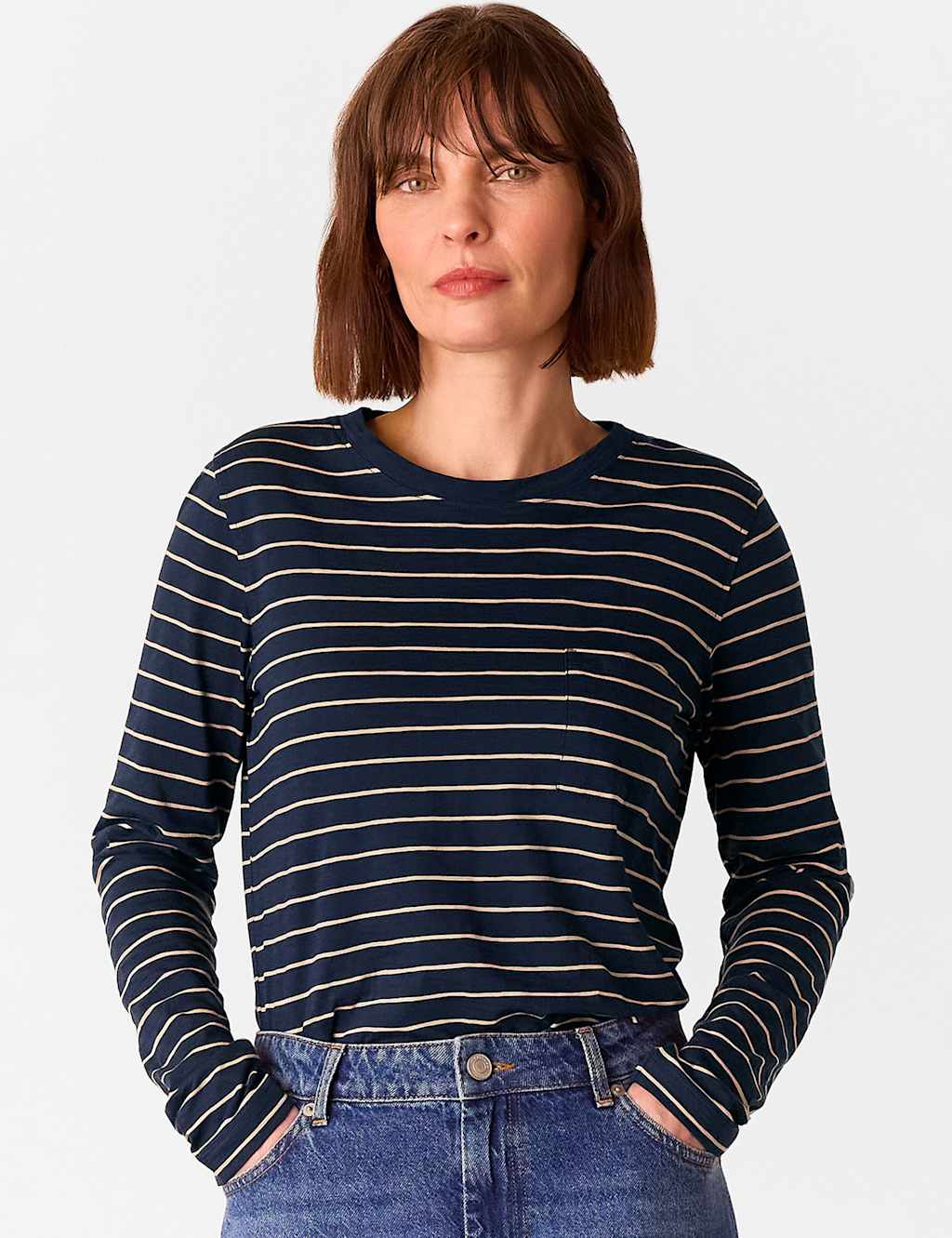 Pure Cotton Striped Top
