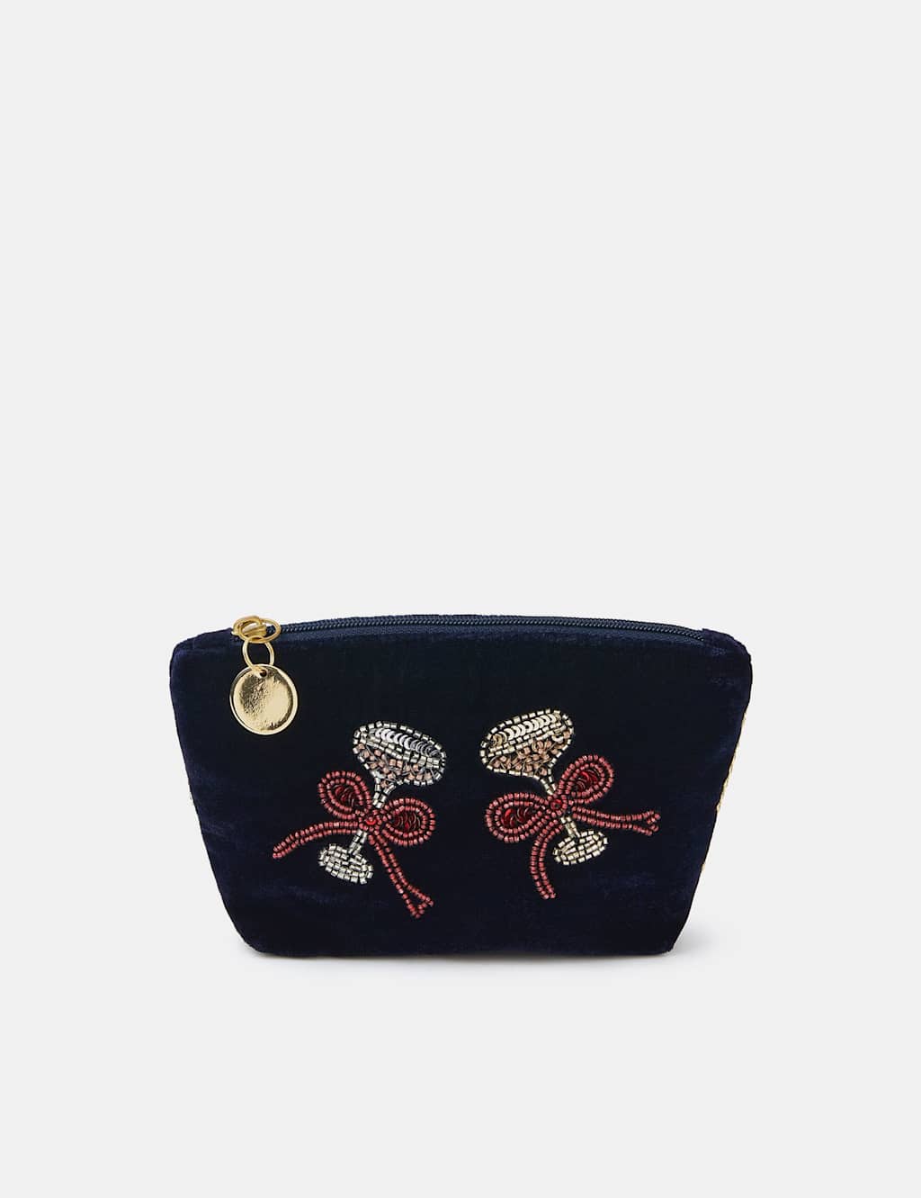 ACCESSORIZE Embellished Champagne Glass Coin Purse Navy
