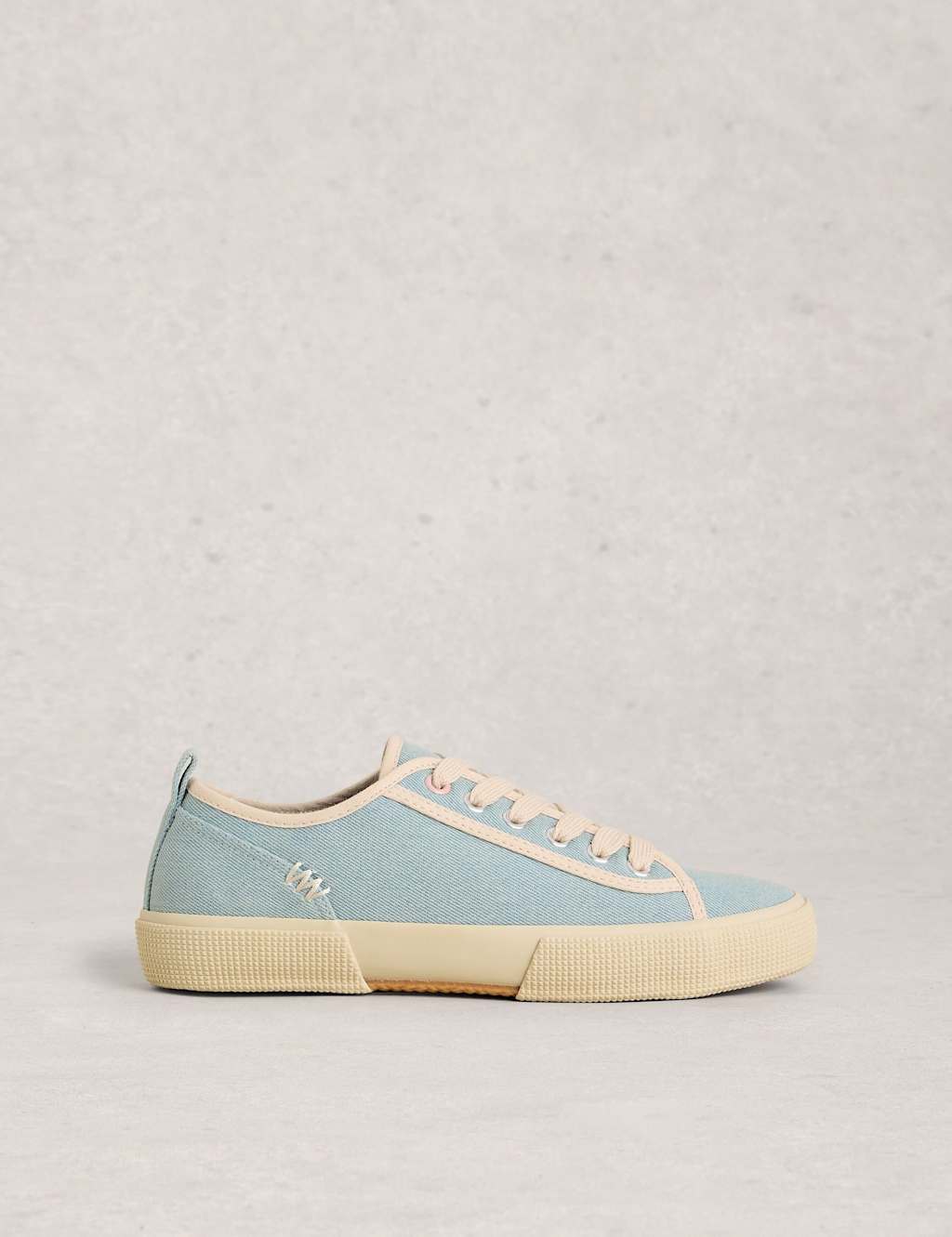 White Stuff Women's Canvas Lace Up Trainers - 6 - Blue - Available at M&S