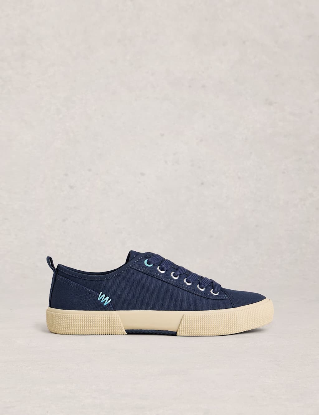 White Stuff Women's Canvas Lace Up Trainers - 5 - Navy - Available at M&S