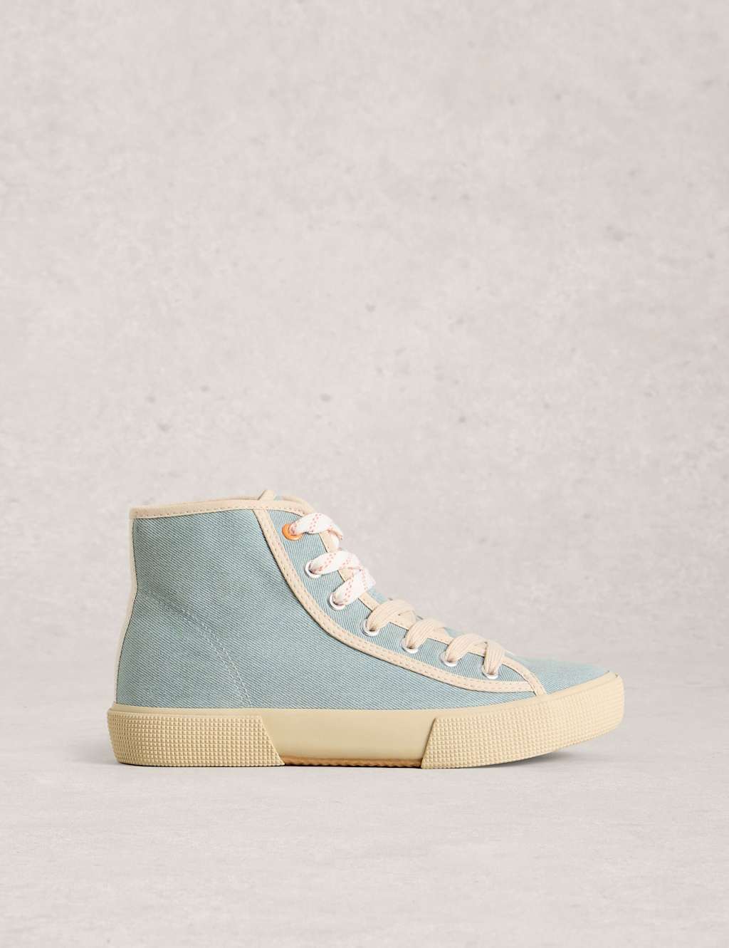 White Stuff Women's Lace Up High Top Trainers - 4 - Blue - Available at M&S