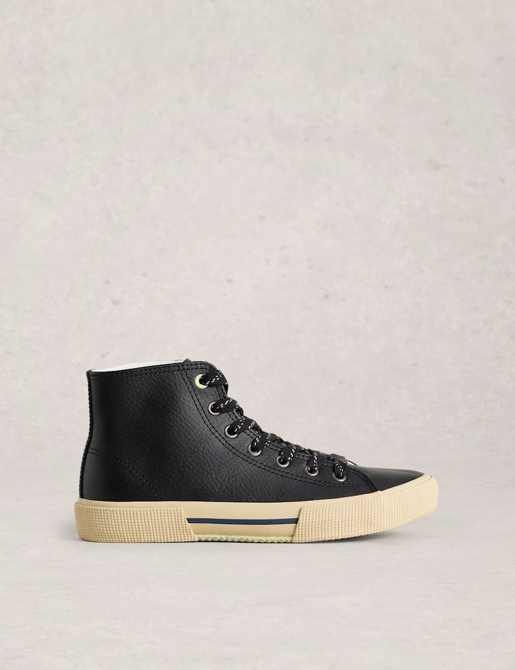 White Stuff Women's Lace Up High Top Trainers - 5 - Black - Available at M&S