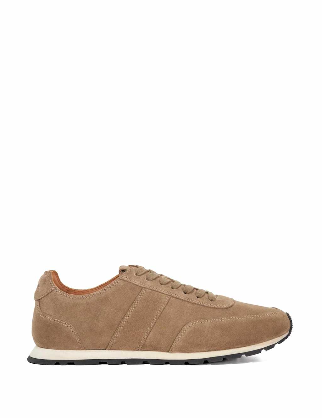 Dune London Suede Lace Up Trainers Taupe