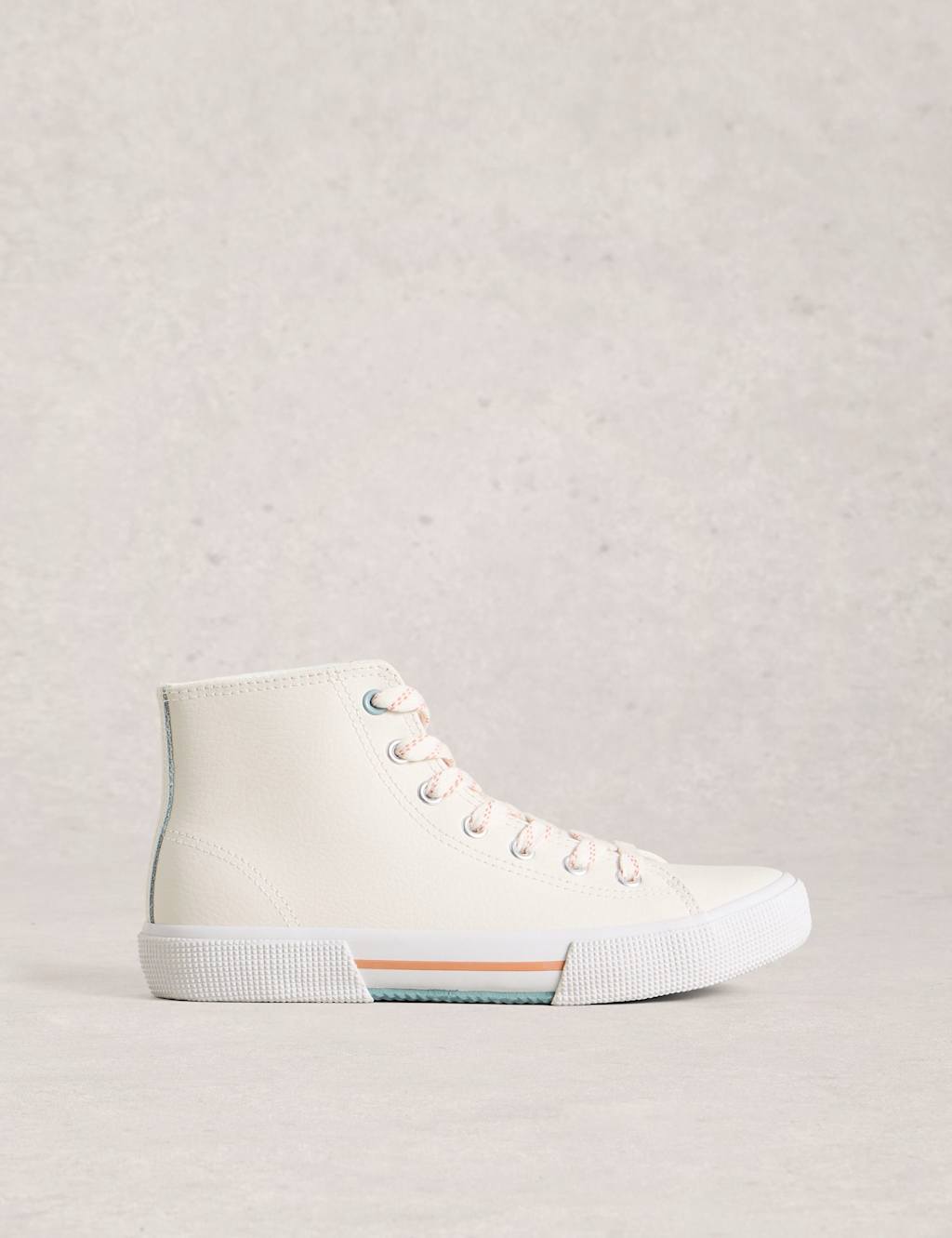 White Stuff Women's Leather Lace Up High Top Trainers - 4 - Available at M&S