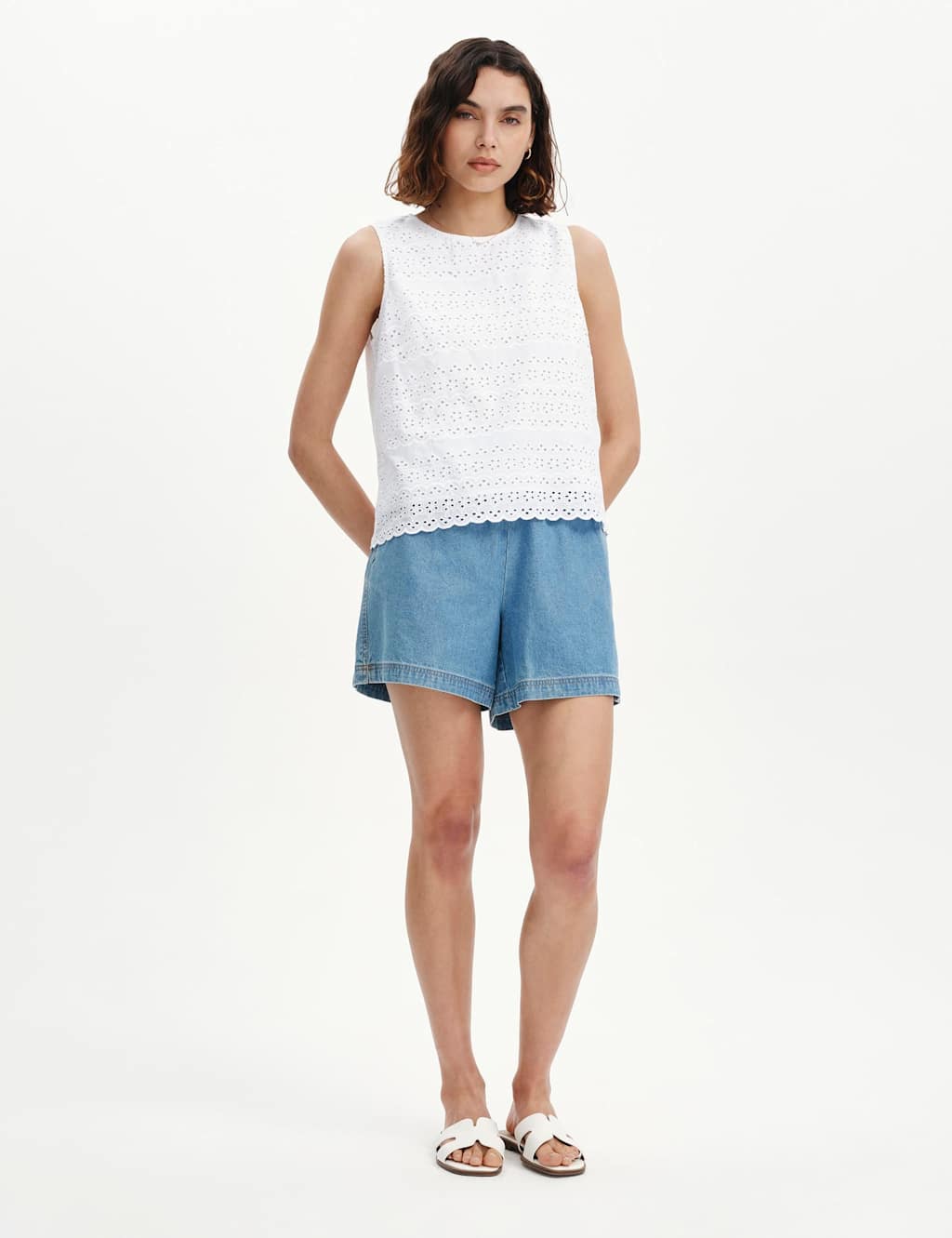 Finery London Women's Pure Cotton Broderie Top - 16 - White - Available at M&S
